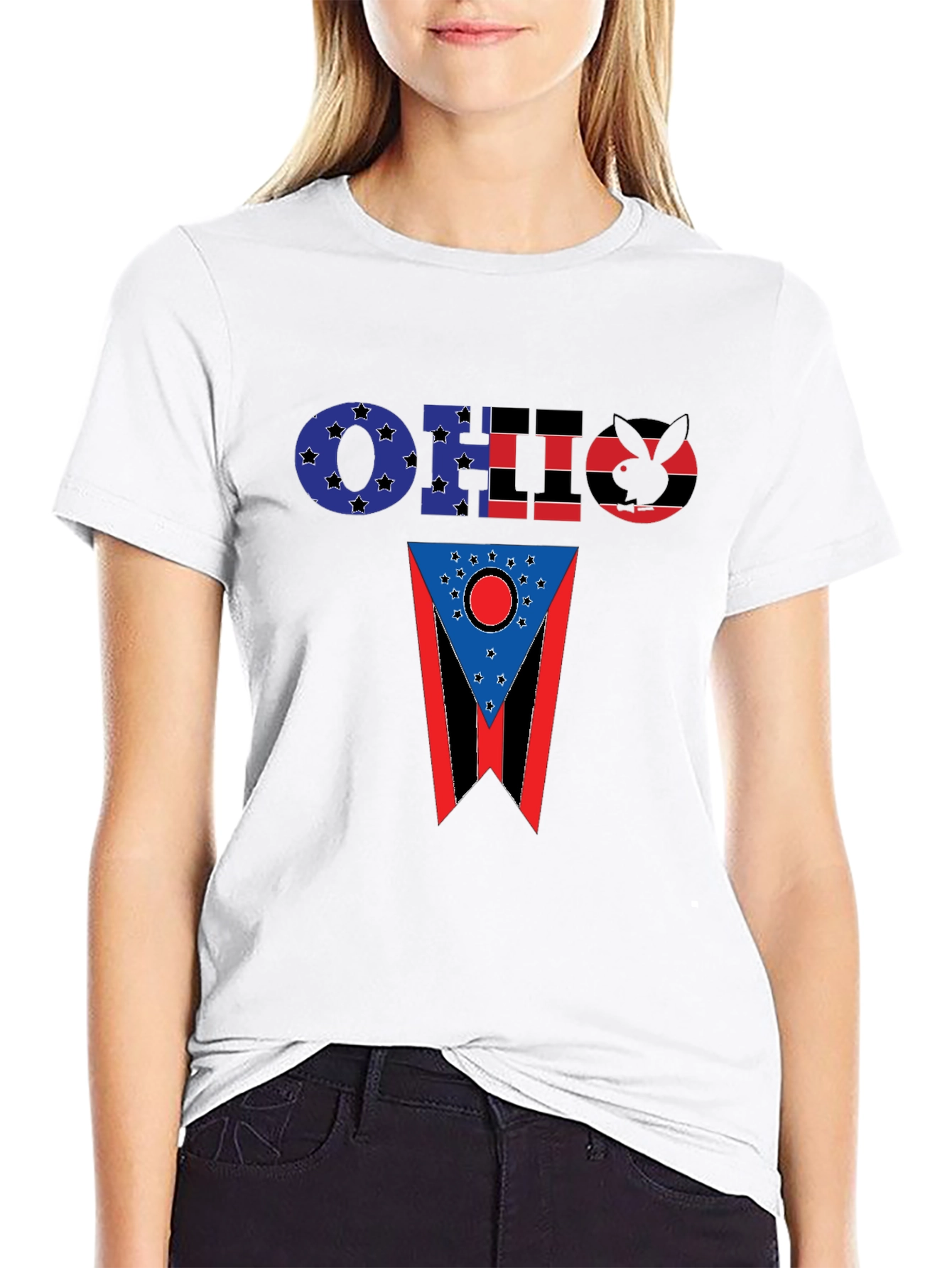 Ohio Flag Graphic Black T-Shirt