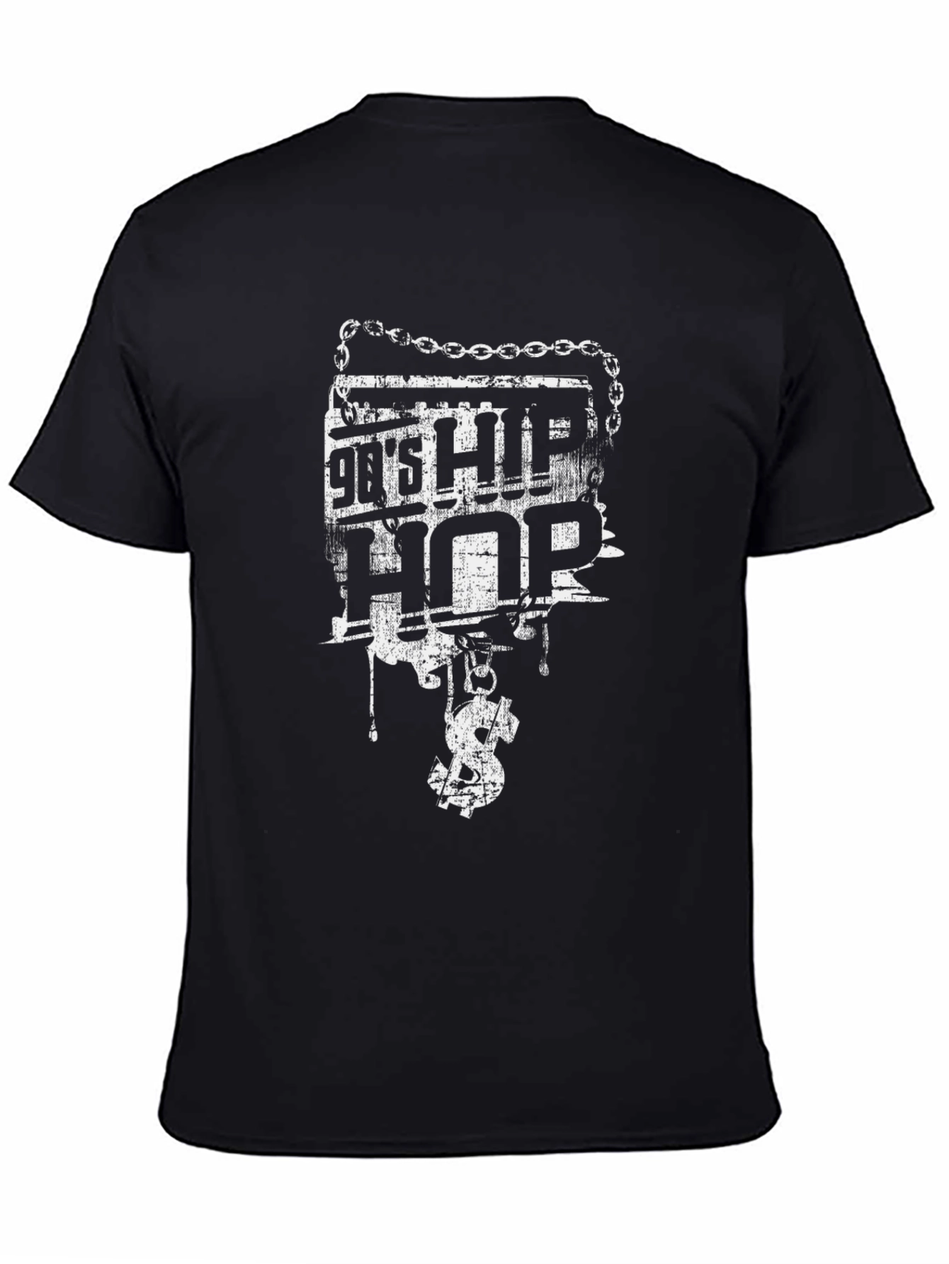 90s Hip Hop Graphic Black T-Shirt