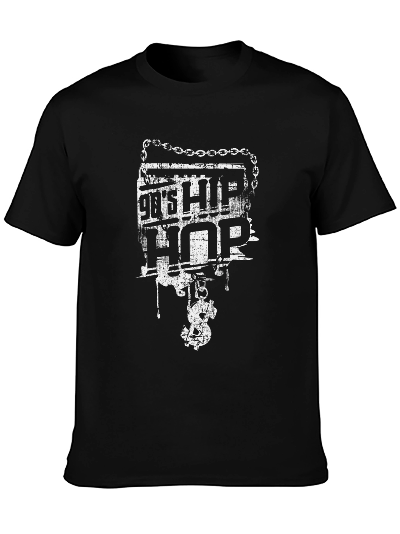 90s Hip Hop Graphic Black T-Shirt
