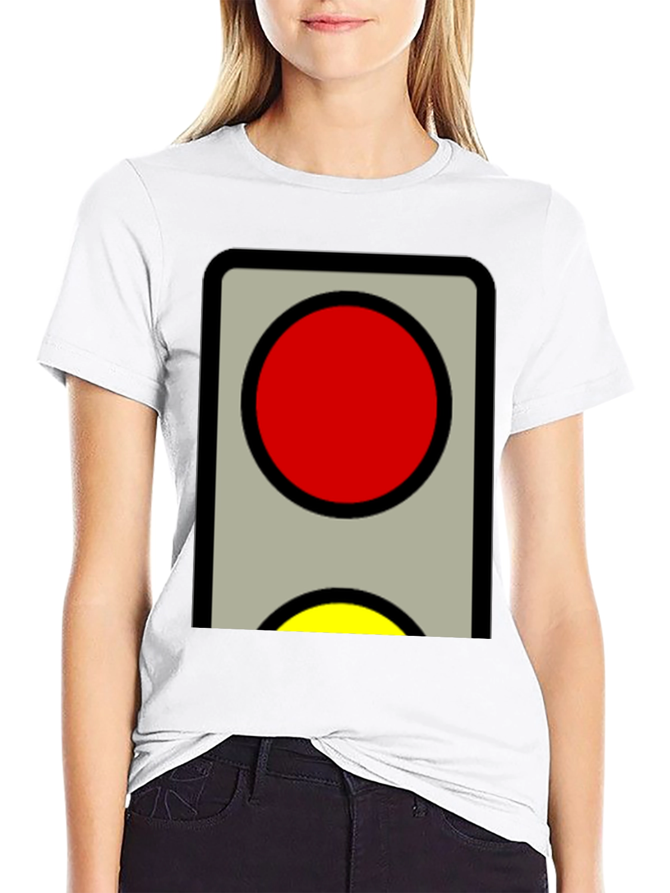 Red and Yellow Traffic Light Graphic Tee