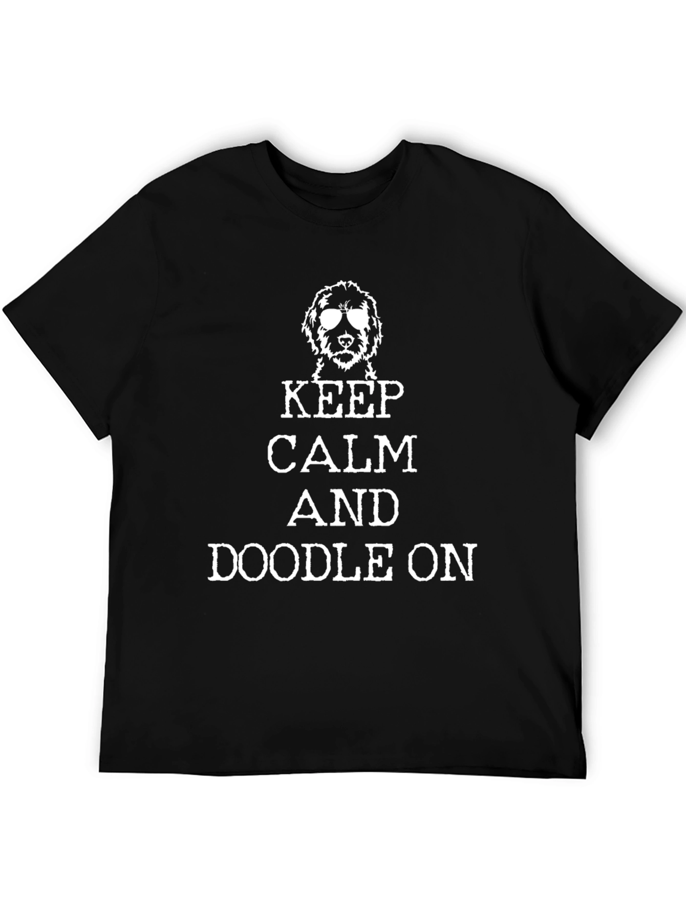 Keep Calm and Doodle On Black T-Shirt