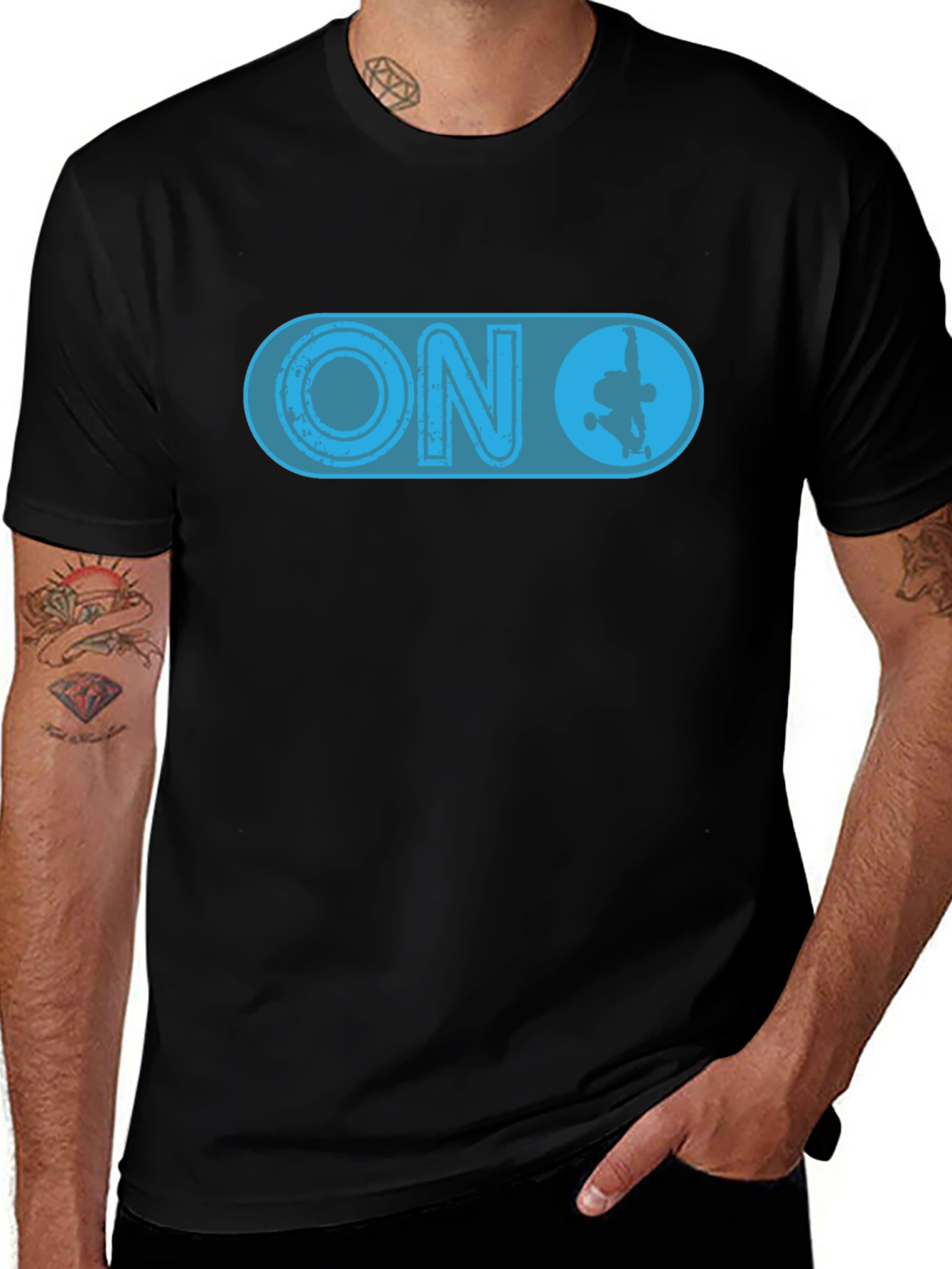 Skateboarding ON Switch Black T-Shirt