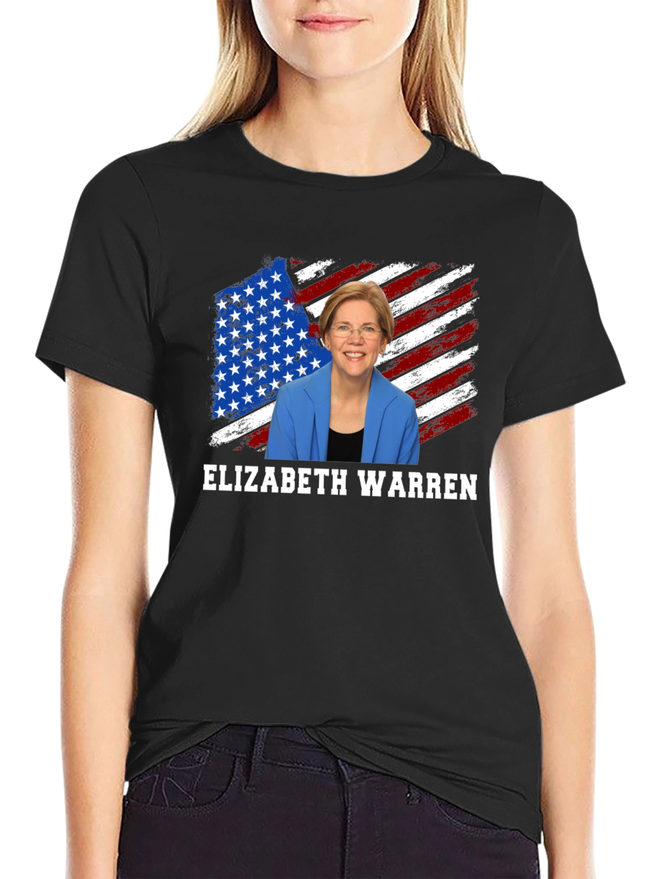 Elizabeth Warren American Flag Graphic Tee
