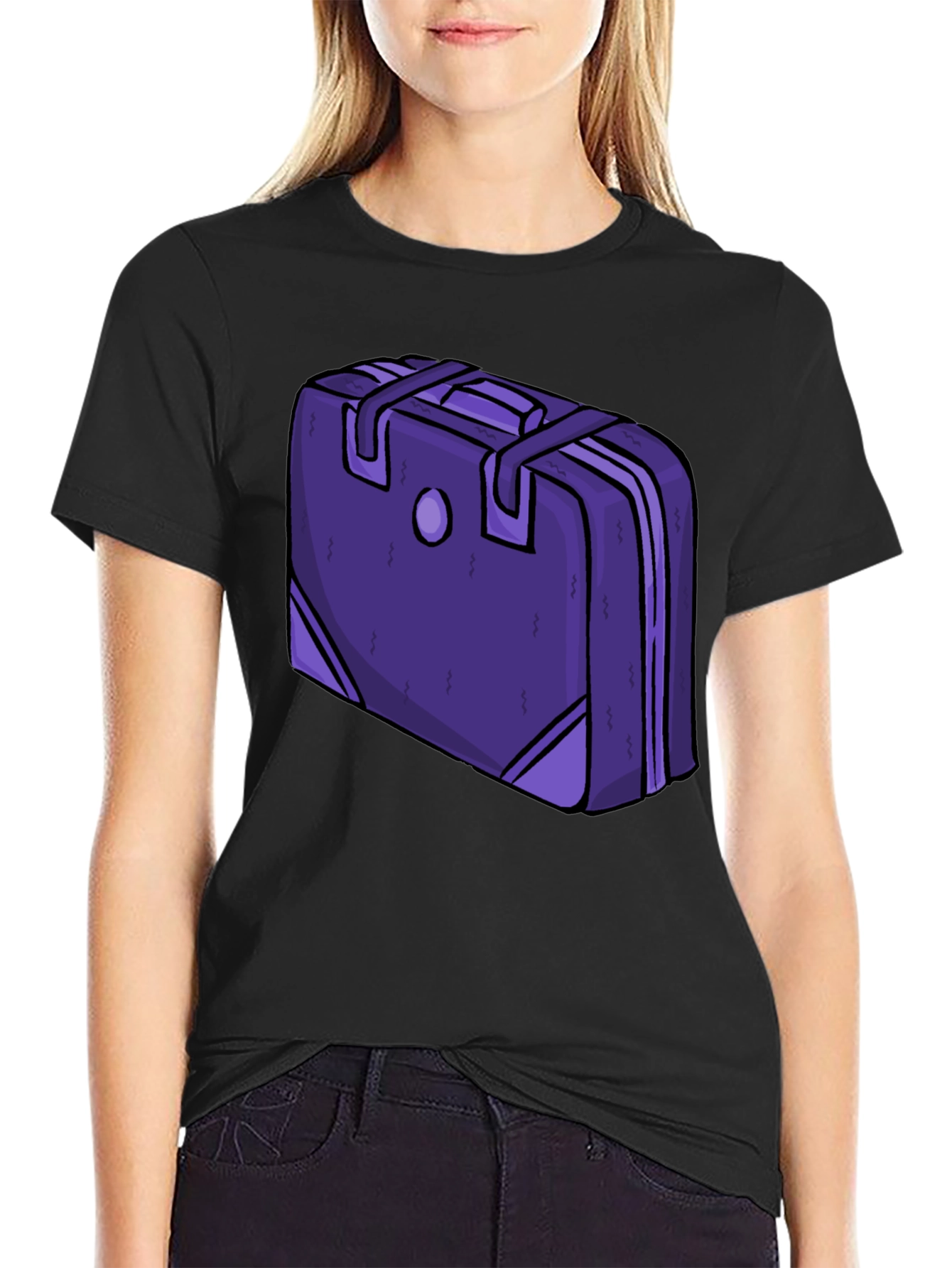 Purple Suitcase Graphic Tee - Novelty Travel Shirt