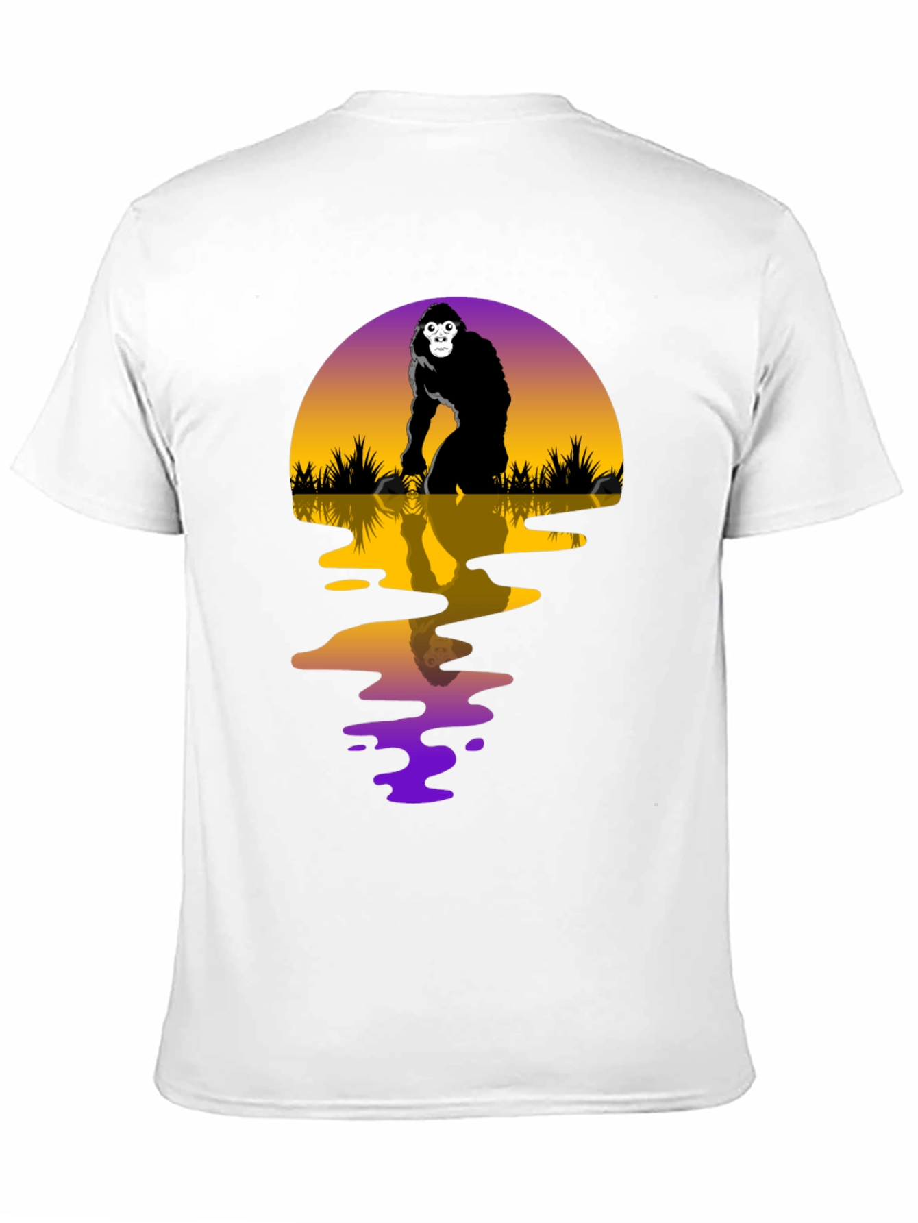 Gorilla Sunset Graphic Tee - Black