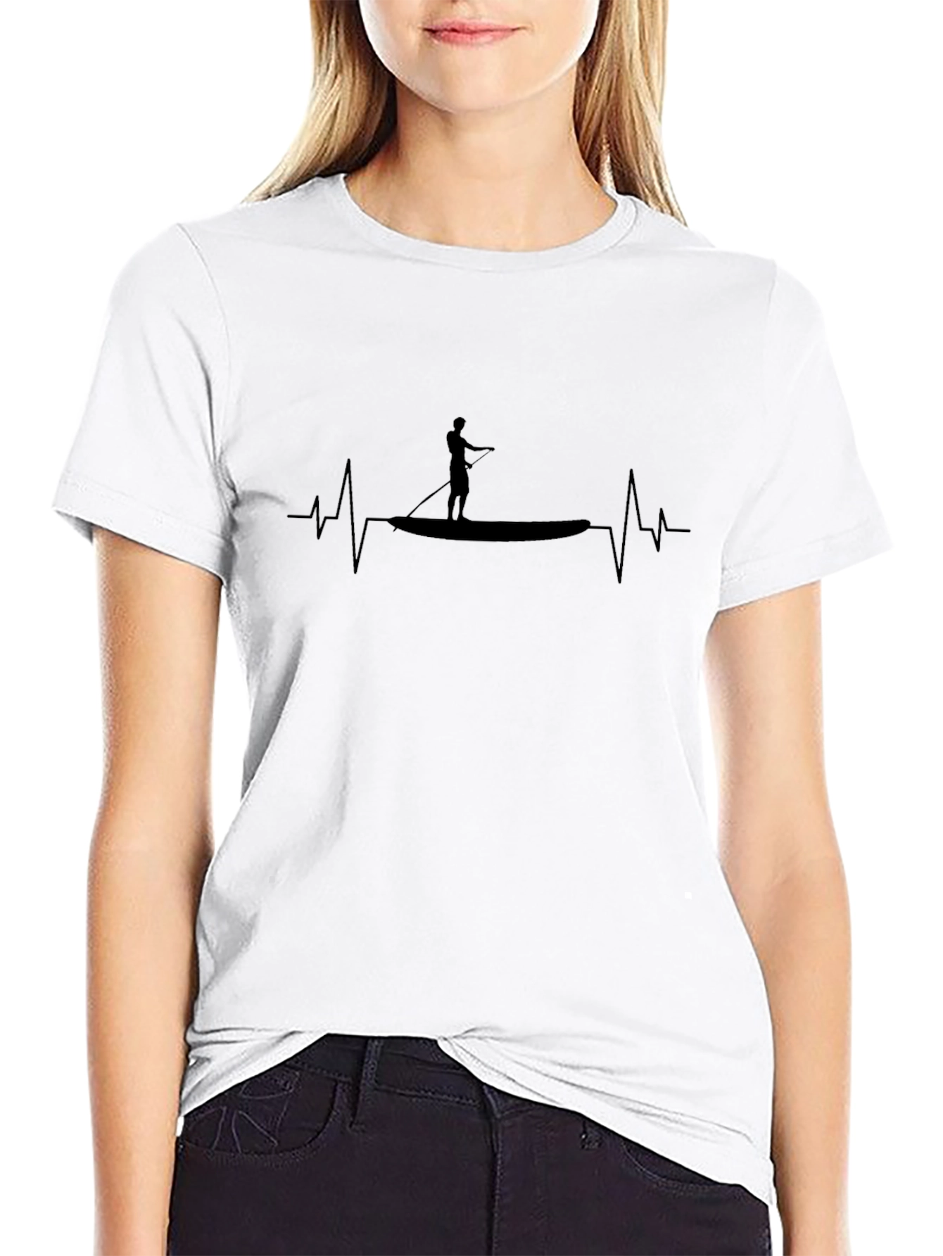 Paddle Board Heartbeat T-Shirt - Black
