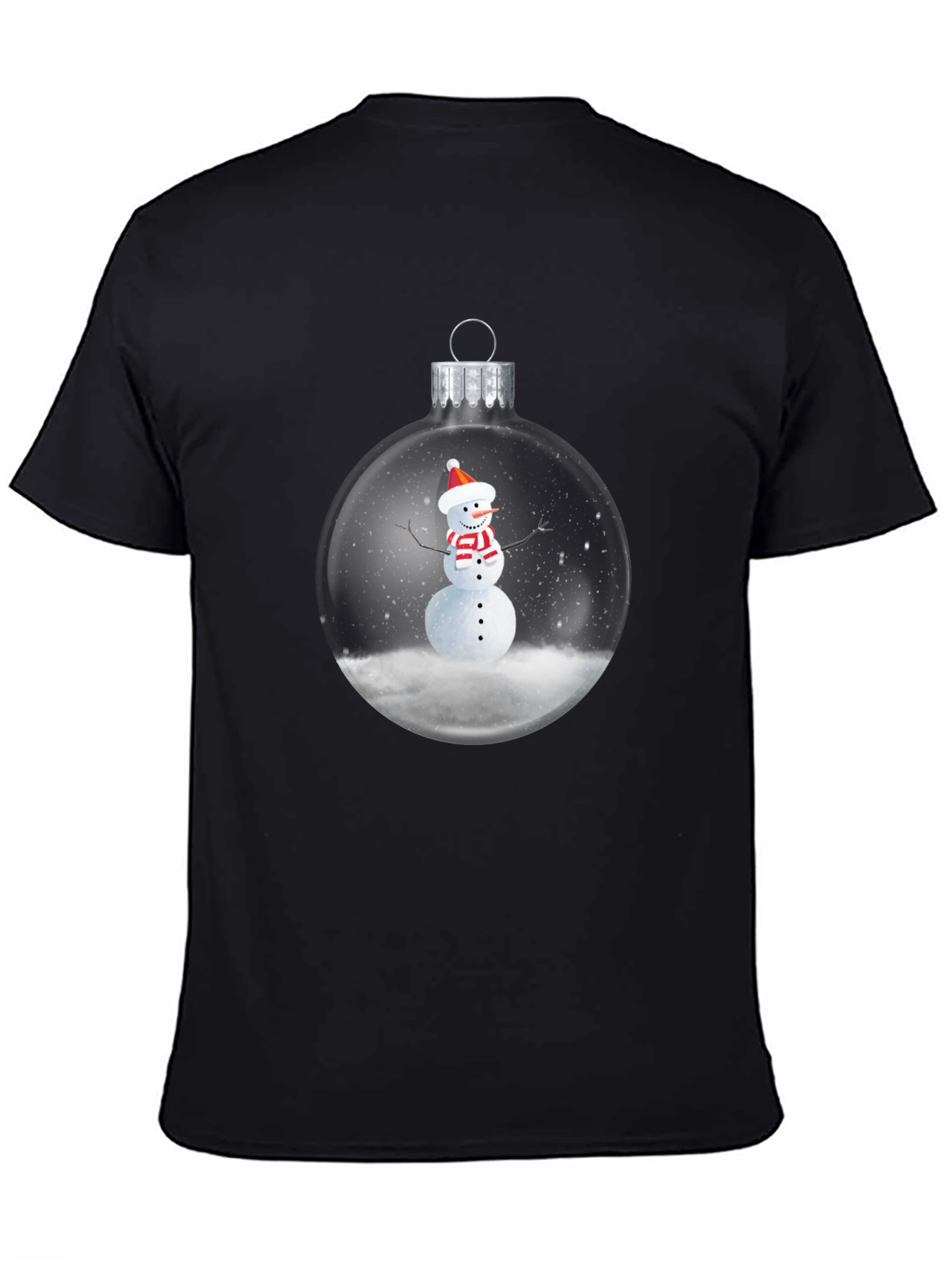 Snowman Ornament Graphic Tee - Black