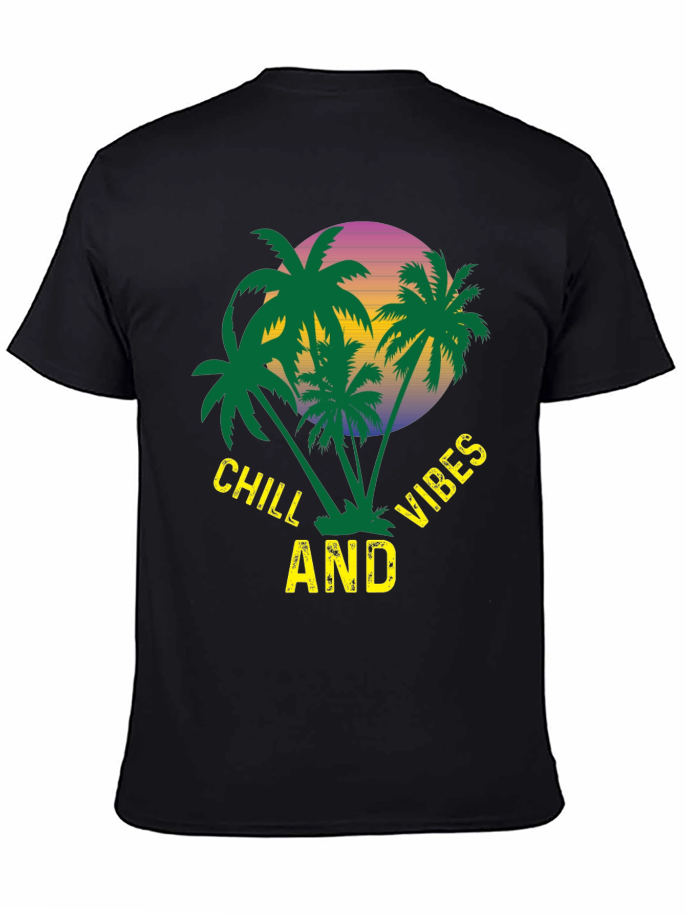Chill Vibes Palm Tree Graphic T-Shirt
