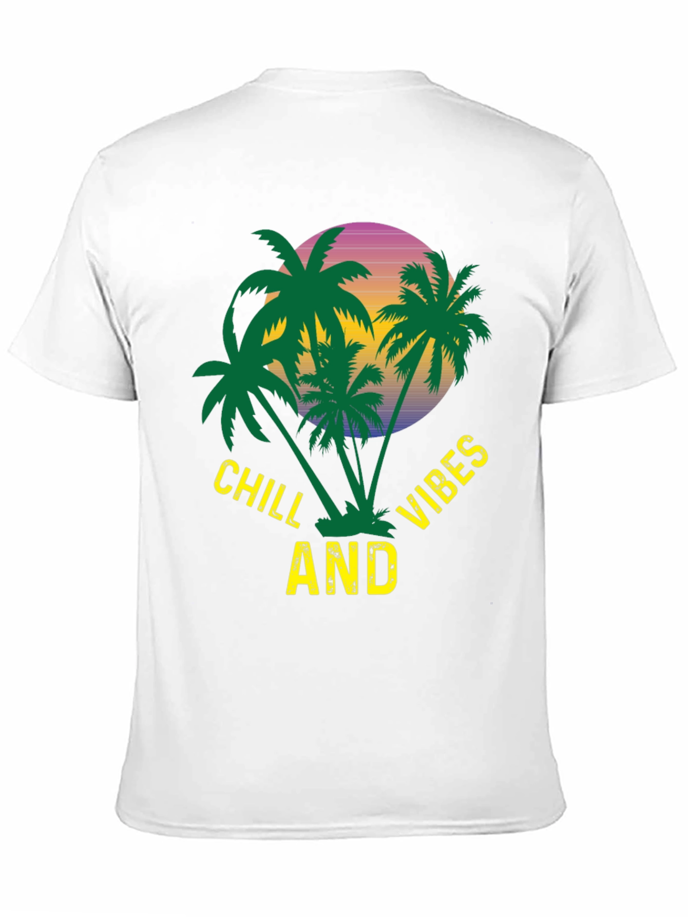 Chill Vibes Palm Tree Graphic T-Shirt
