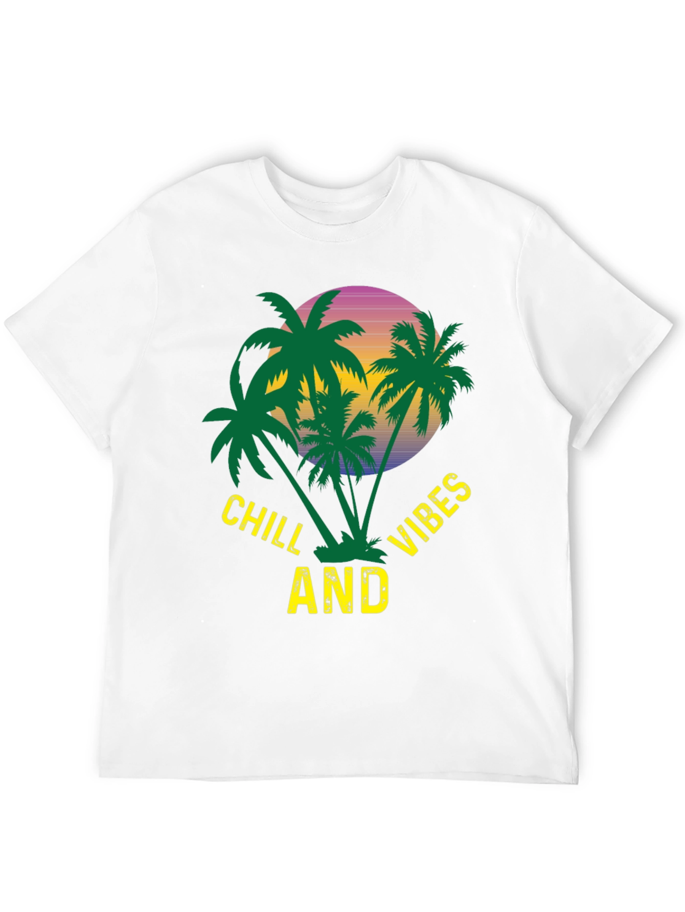 Chill Vibes Palm Tree Graphic T-Shirt