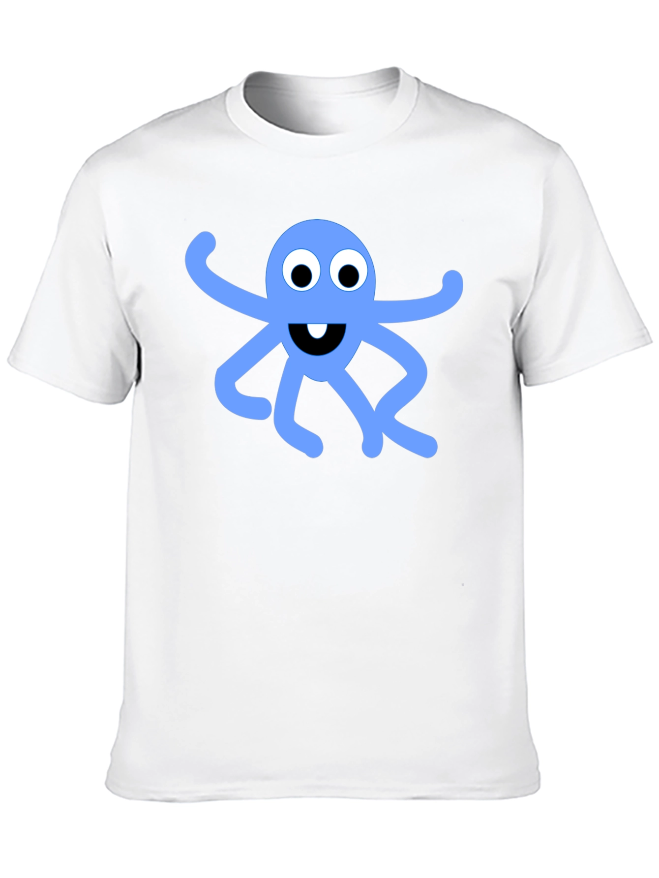 Black T-Shirt with Blue Octopus Graphic