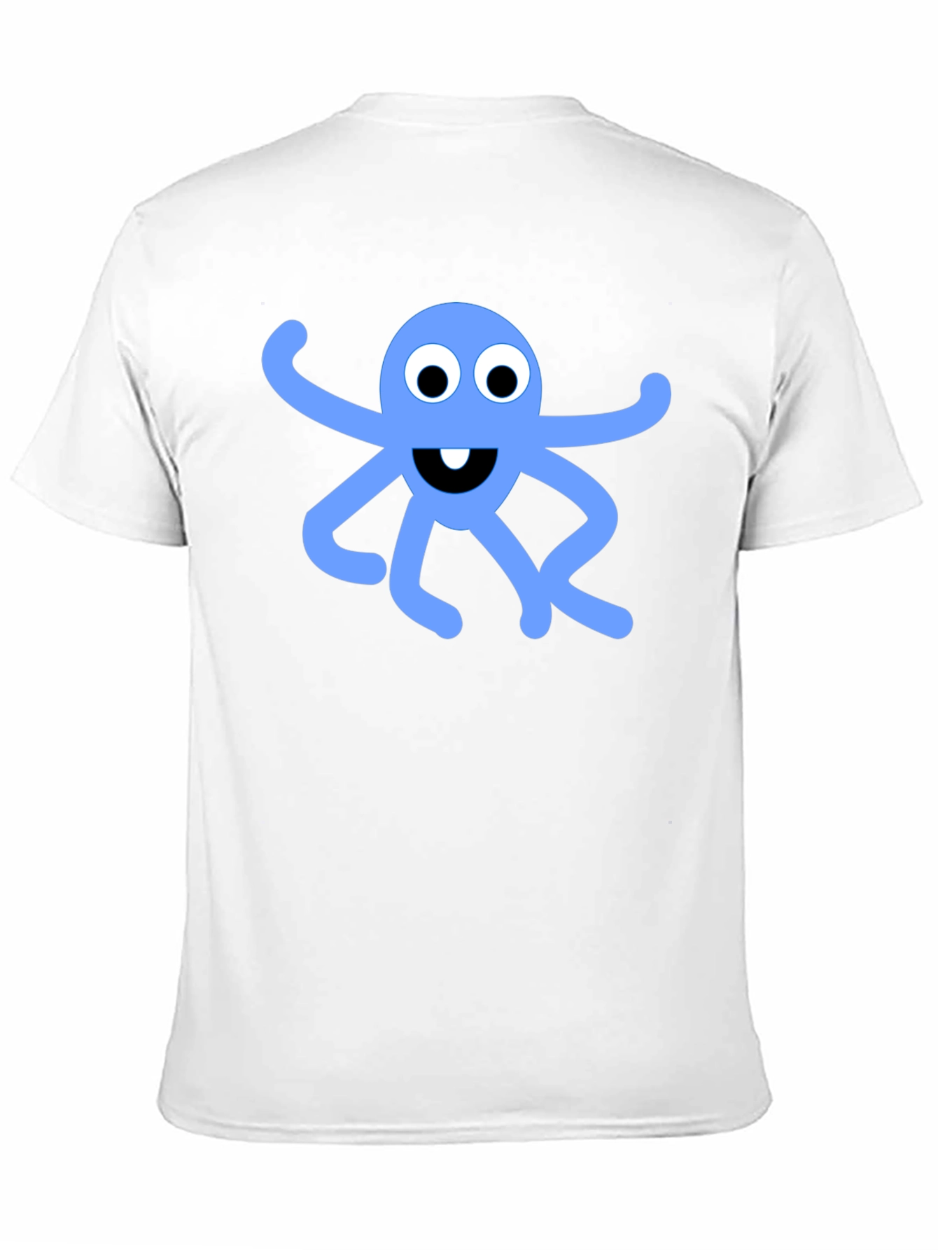 Black T-Shirt with Blue Octopus Graphic