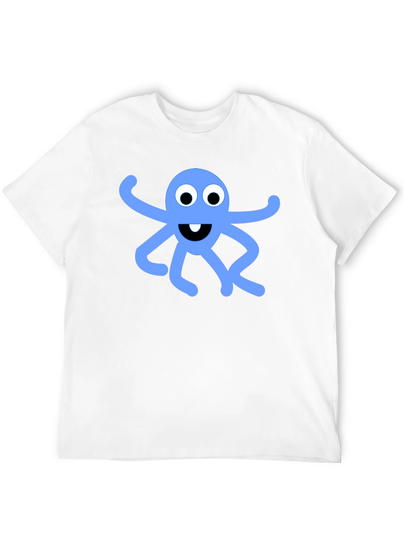 Black T-Shirt with Blue Octopus Graphic