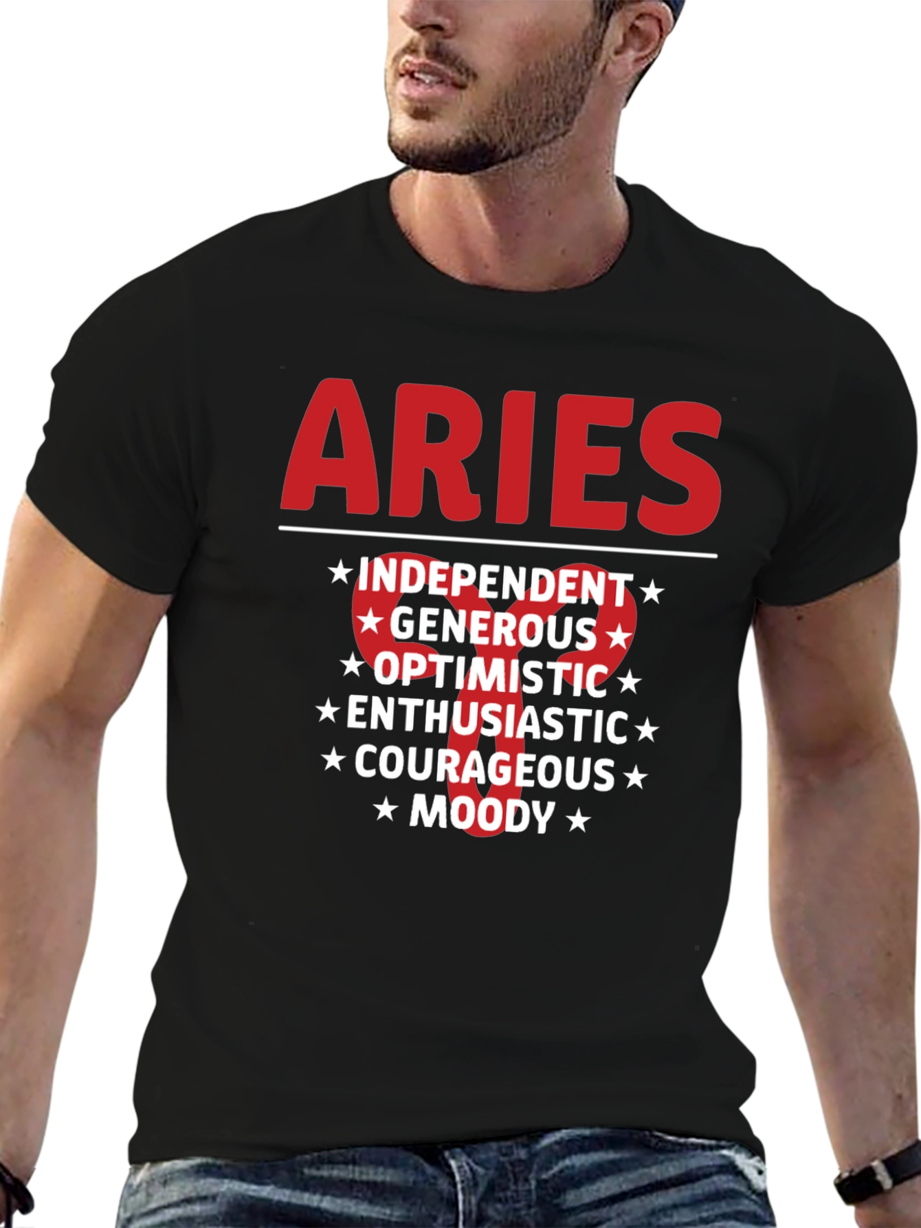 Aries Zodiac Sign T-Shirt - Red Graphic Tee