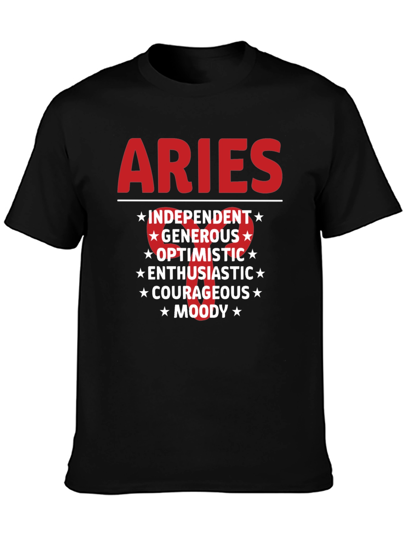 Aries Zodiac Sign T-Shirt - Red Graphic Tee