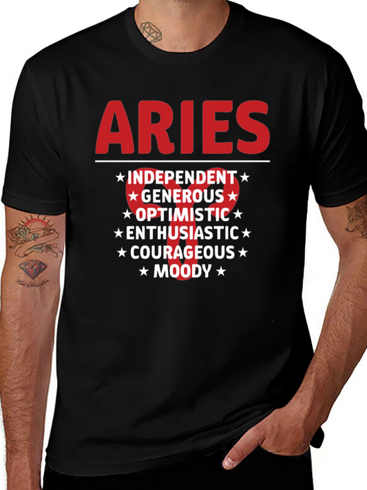 Aries Zodiac Sign T-Shirt - Red Graphic Tee