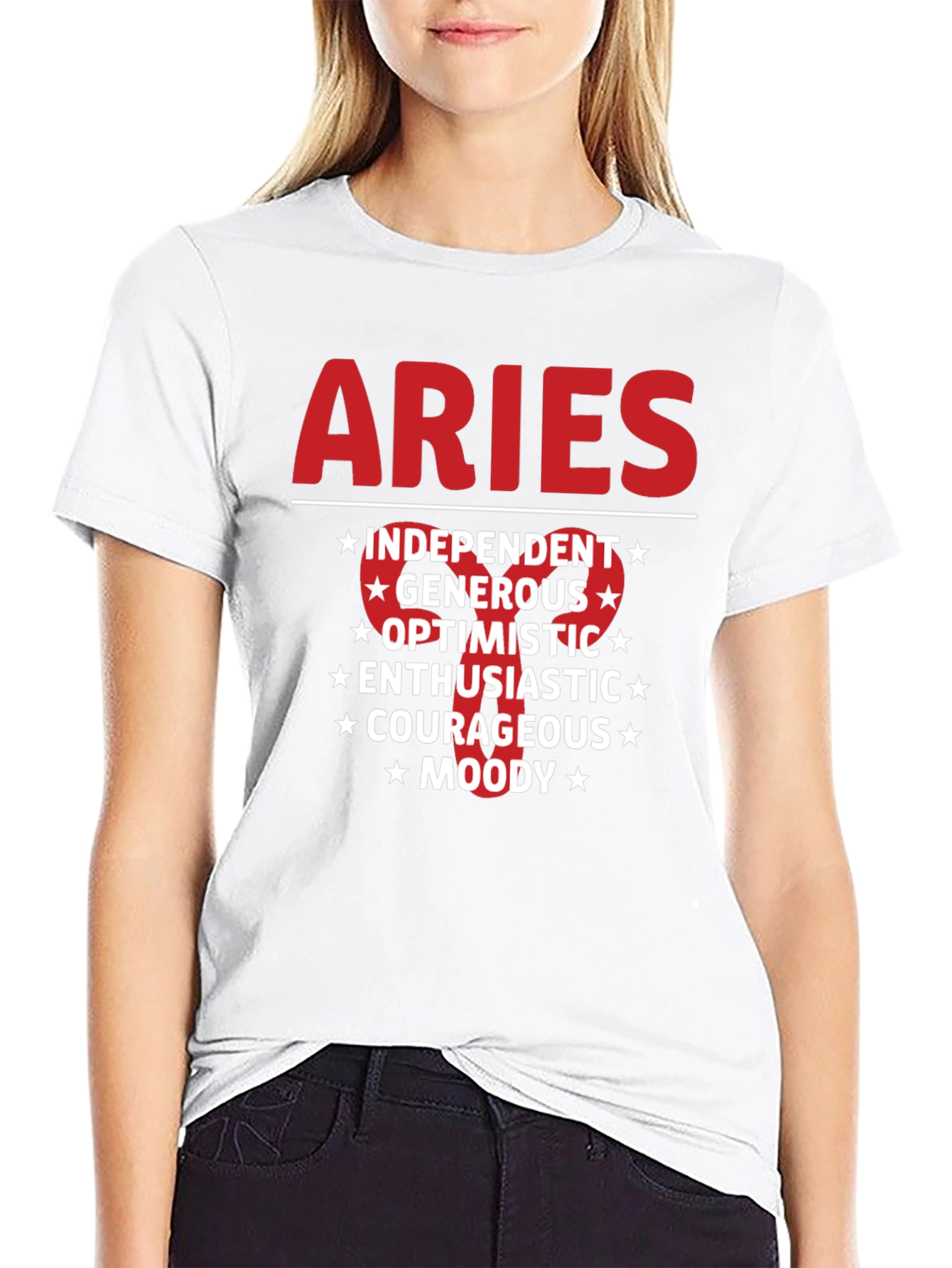 Aries Zodiac Sign T-Shirt - Red Graphic Tee