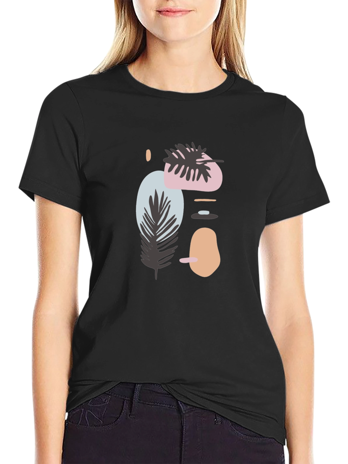 Abstract Art Graphic Print Crew Neck T-Shirt