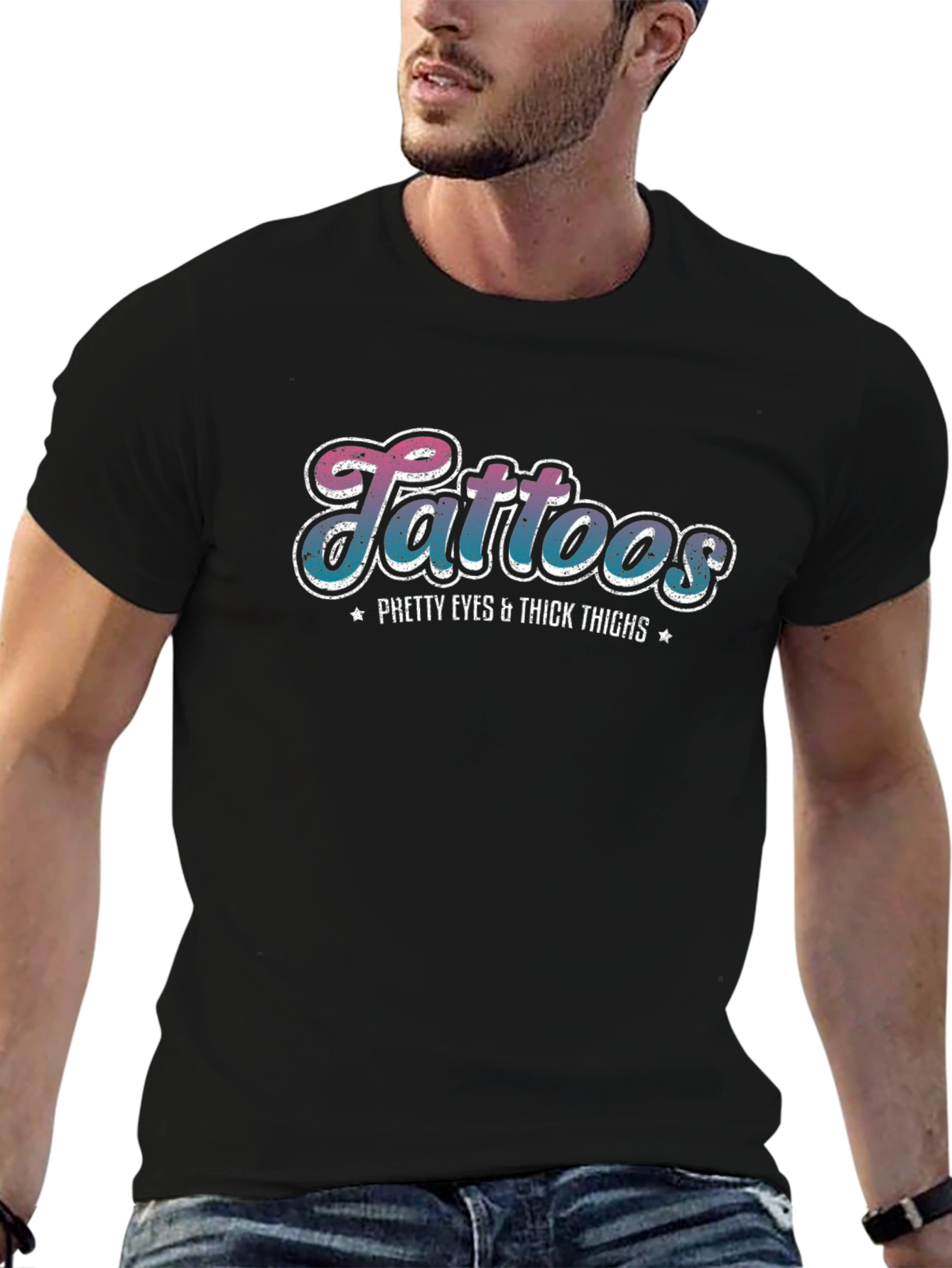 Tattoos Pretty Eyes Thick Thighs Graphic Tee