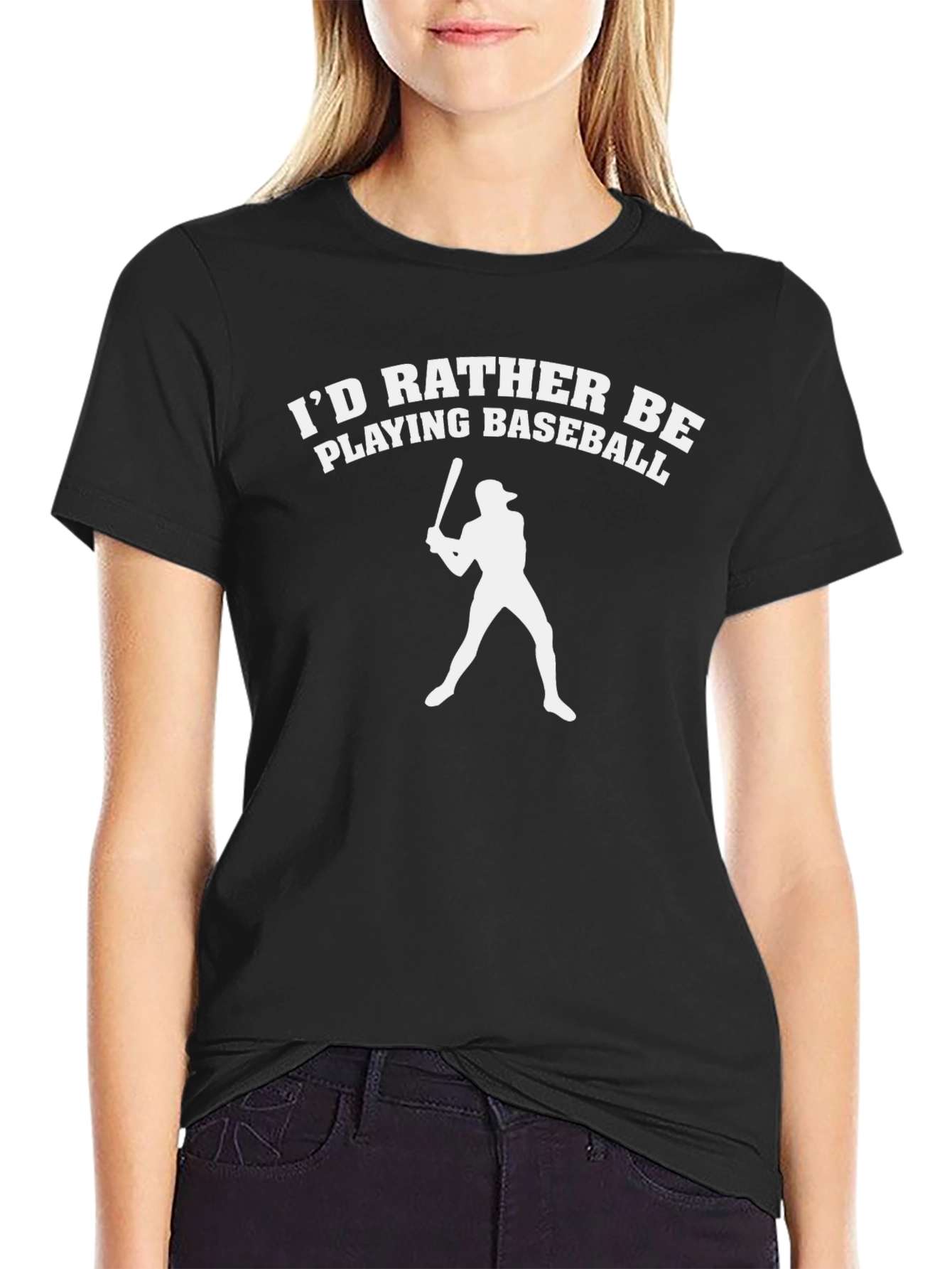 Baseball Player T-Shirt - Id Rather Be Playing Baseball