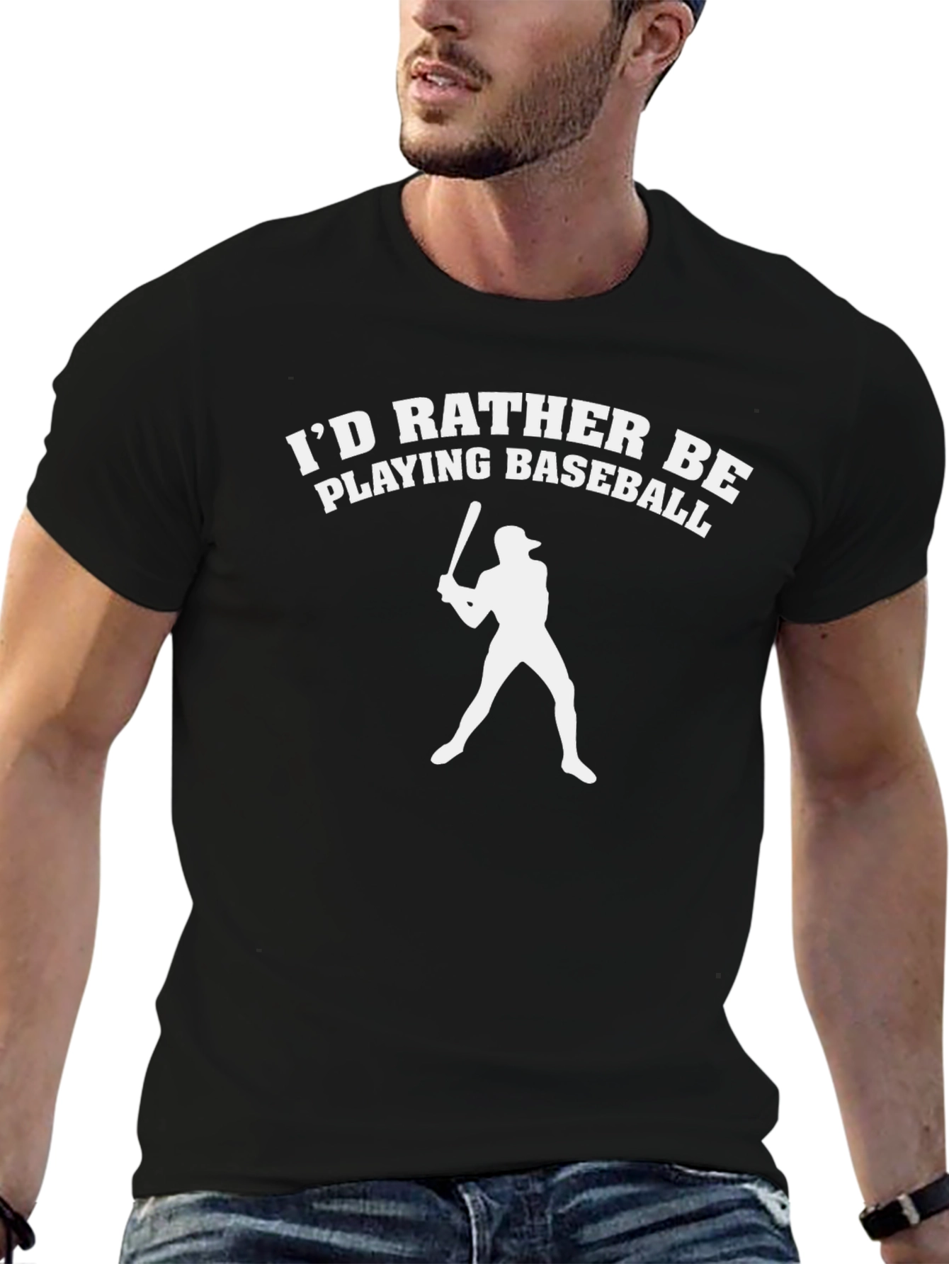 Baseball Player T-Shirt - Id Rather Be Playing Baseball