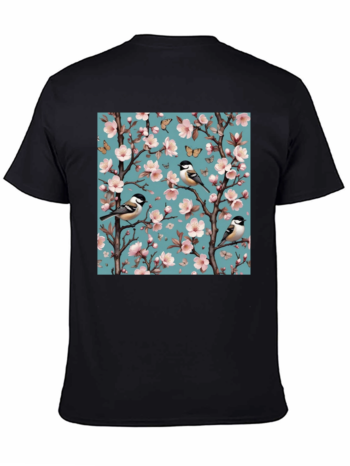 Floral Bird Print T-Shirt - Stylish Mens Tee