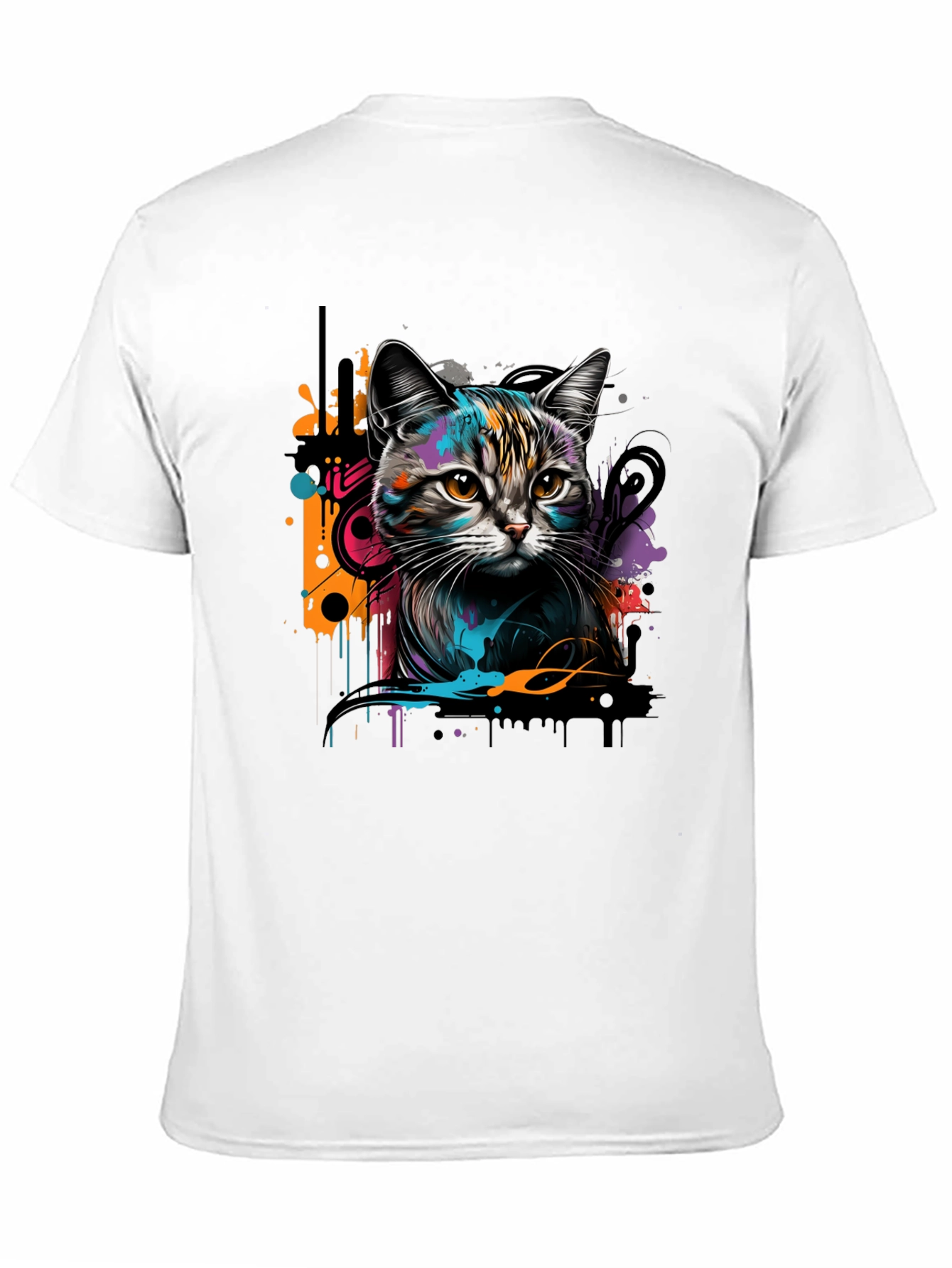 Cool Cat Graphic Print Black T-Shirt