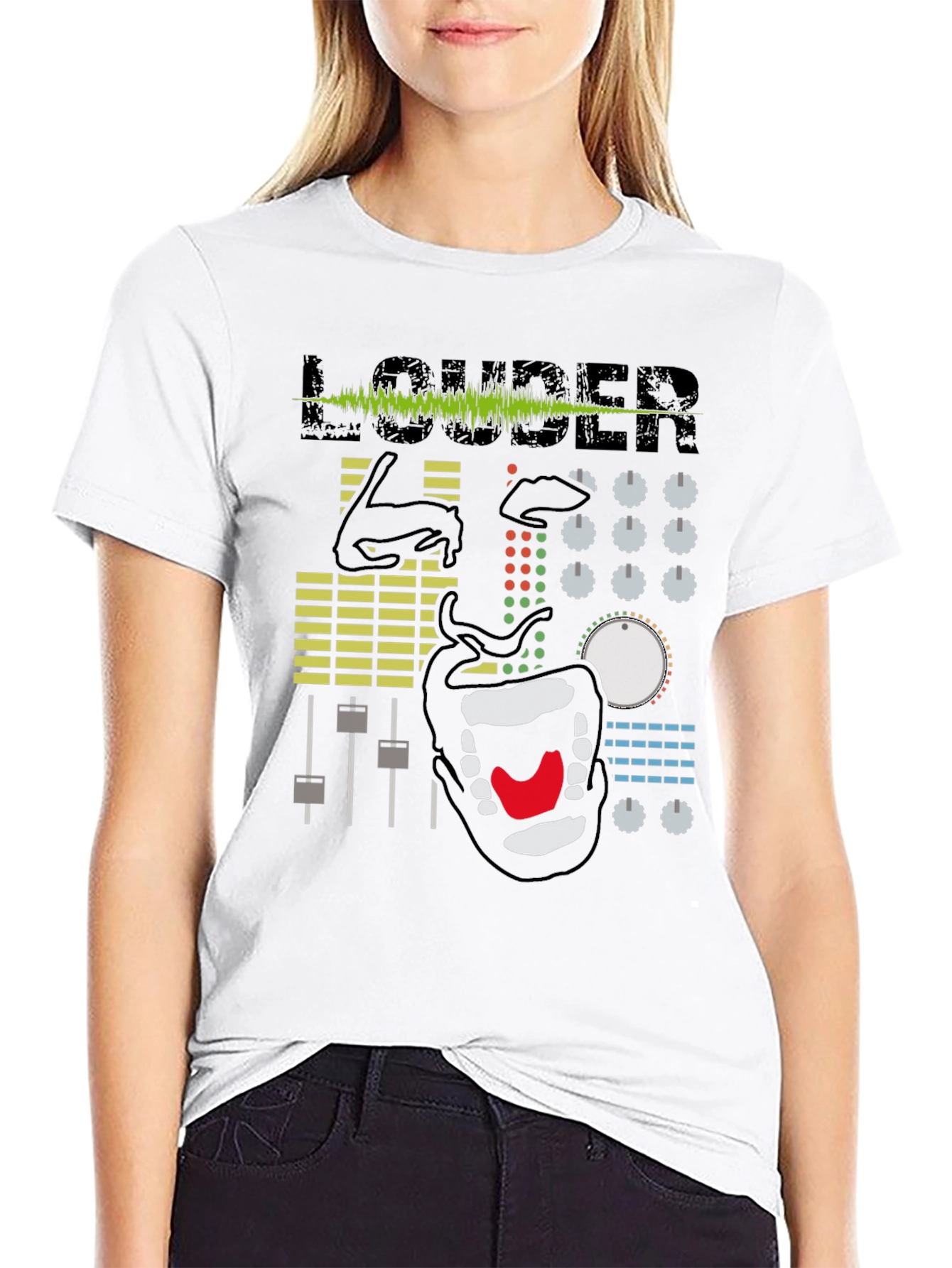 Louder Graphic Print Crew Neck T-Shirt