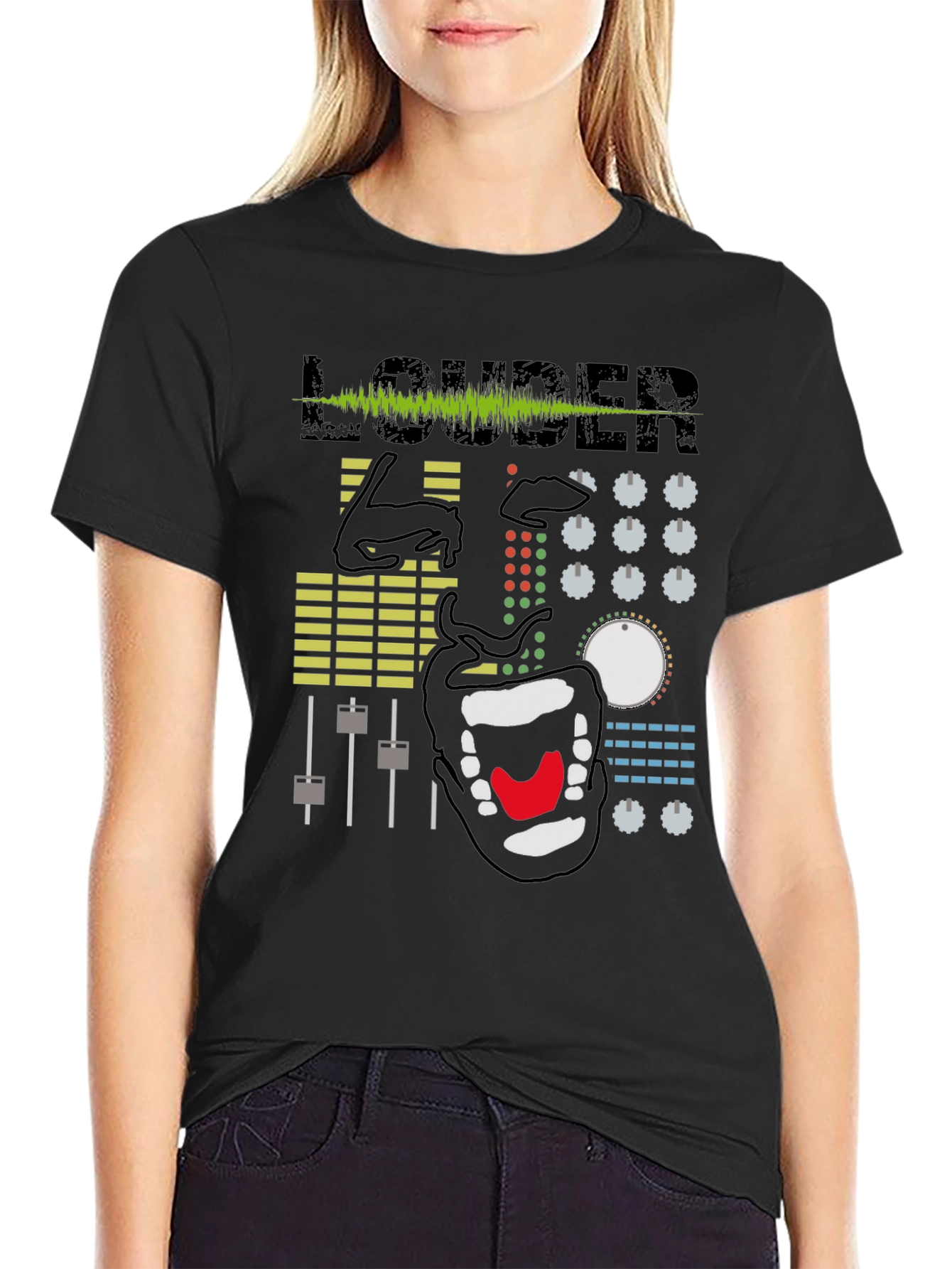 Louder Graphic Print Crew Neck T-Shirt