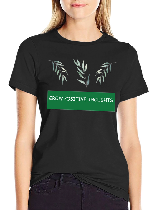 Grow Positive Thoughts Black Graphic Tee