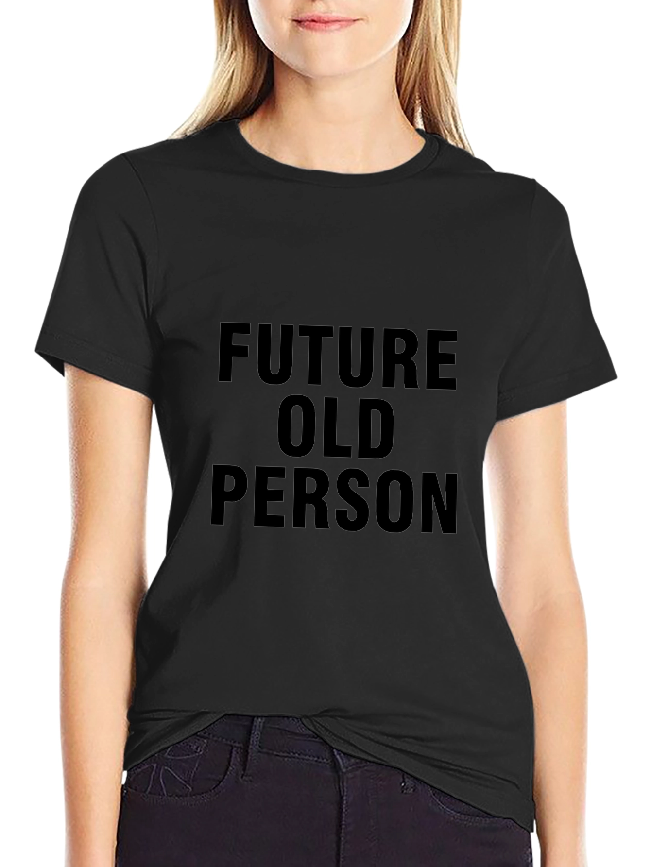 Future Old Person Black T-Shirt