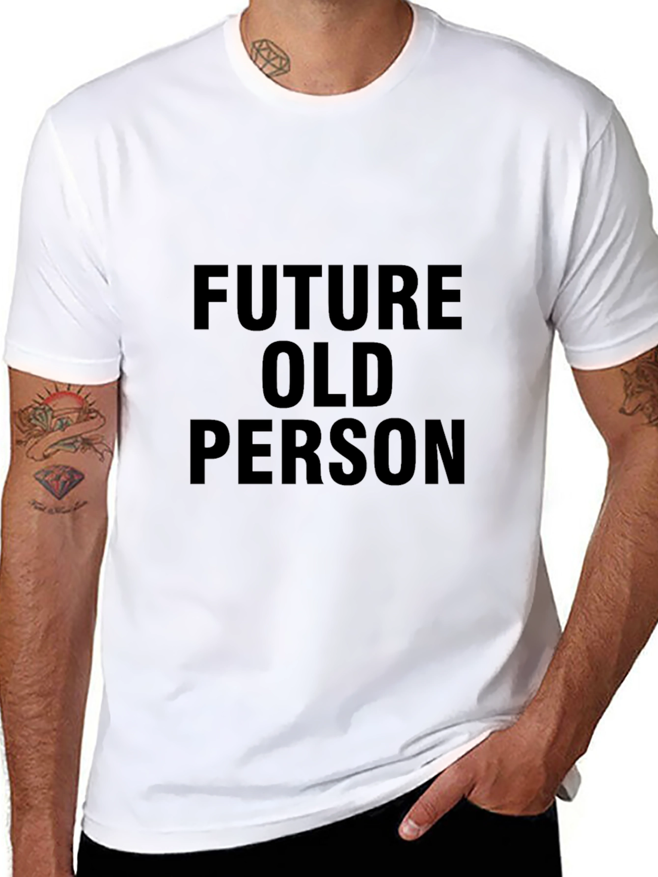 Future Old Person Black T-Shirt