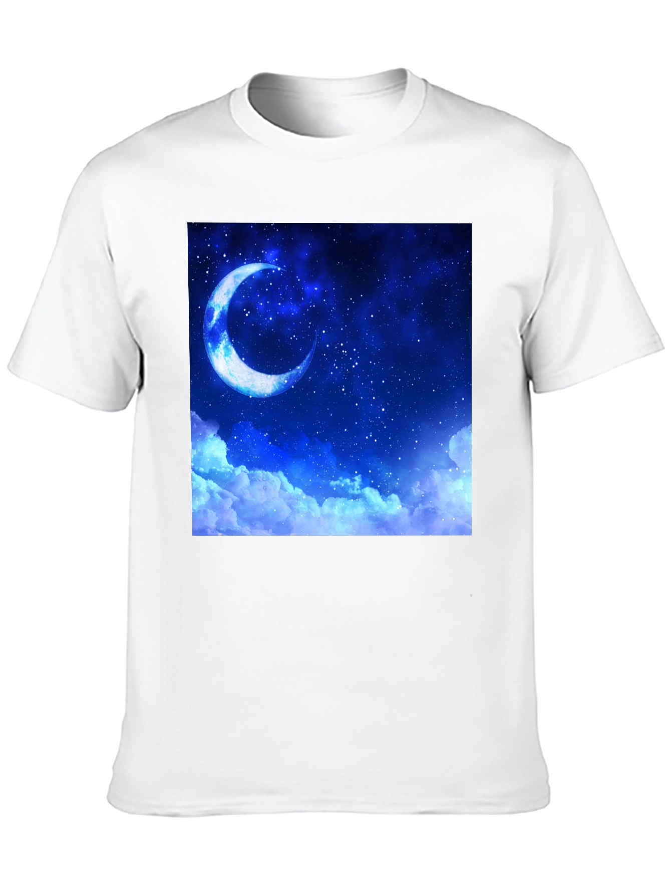 Celestial Moon Graphic Tee - Black Cotton Comfort