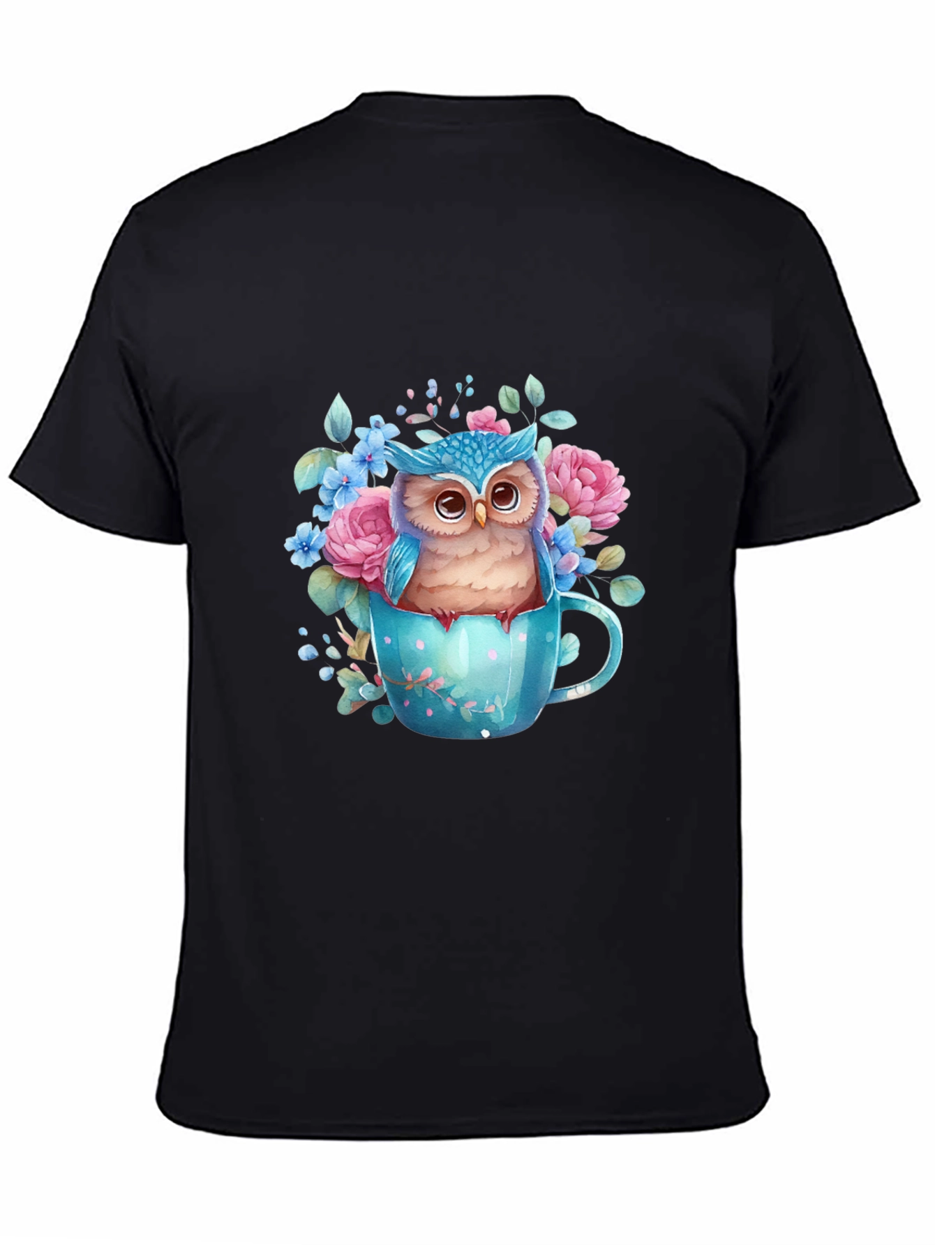 Owl in Teacup Graphic Tee - Unique Design