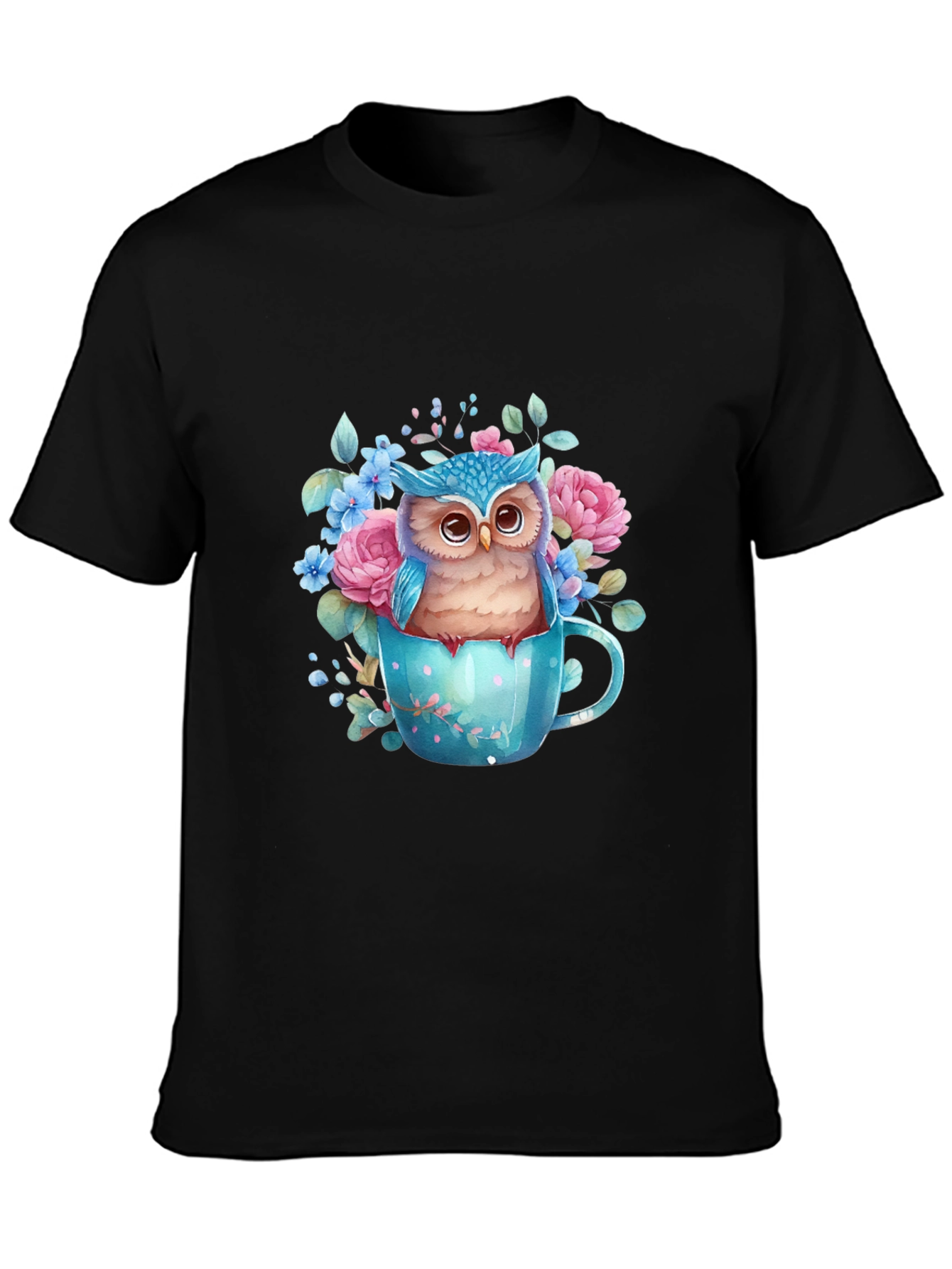 Owl in Teacup Graphic Tee - Unique Design