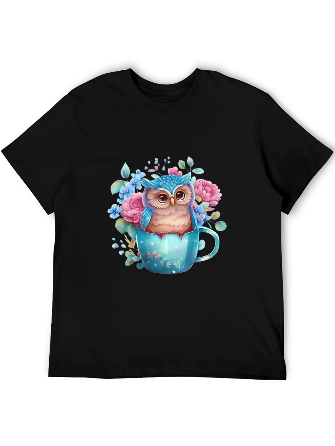 Owl in Teacup Graphic Tee - Unique Design