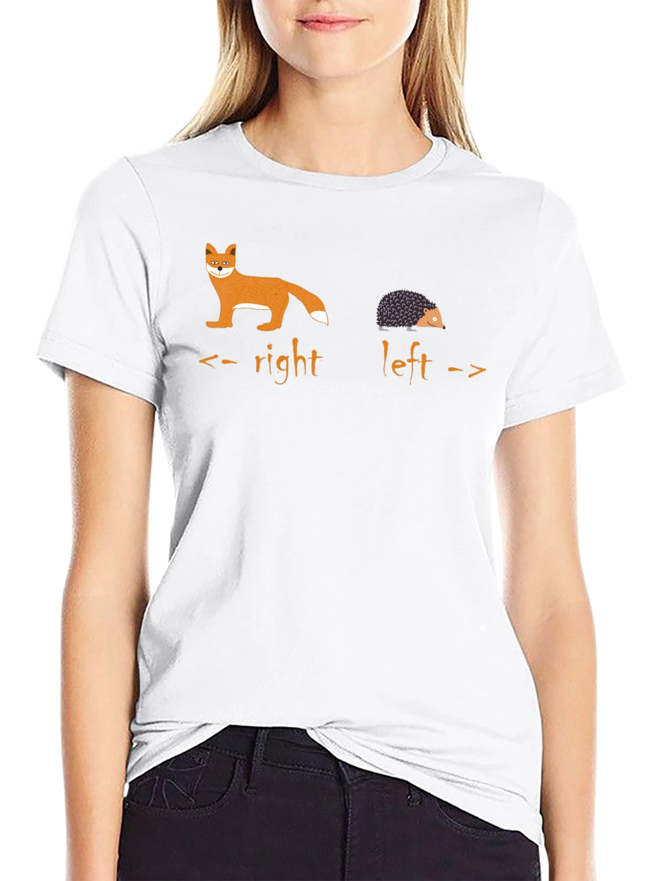 Fox Hedgehog Directional Graphic T-Shirt