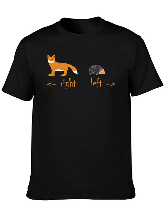 Fox Hedgehog Directional Graphic T-Shirt