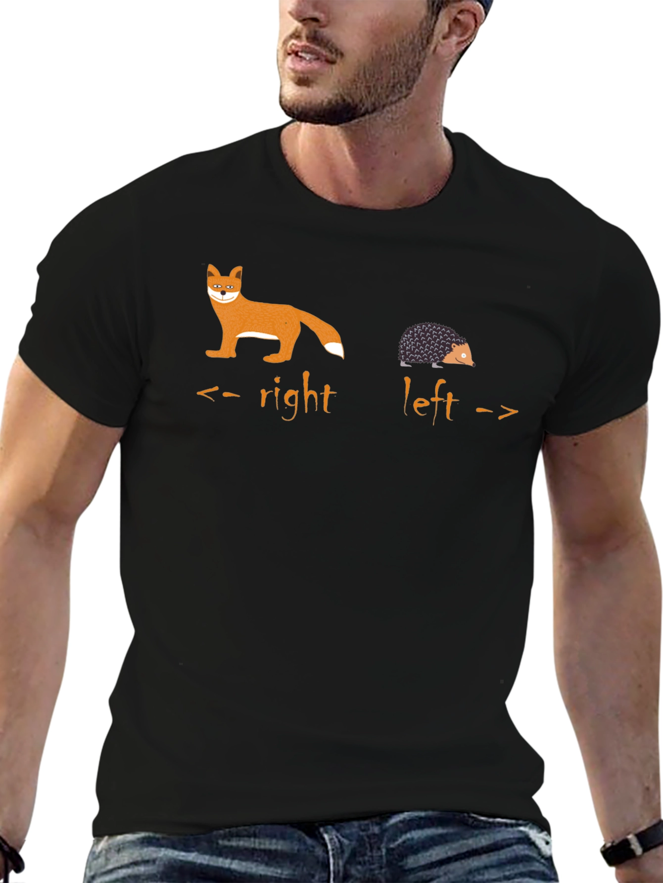 Fox Hedgehog Directional Graphic T-Shirt