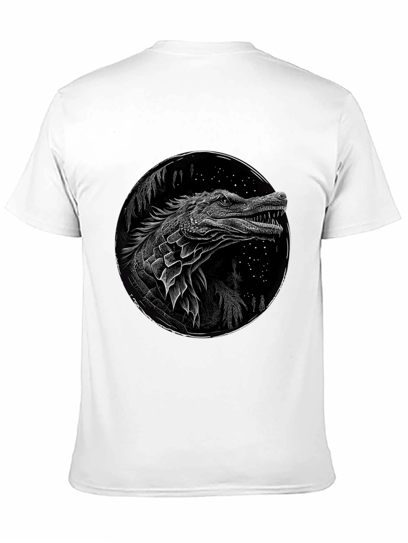 Crocodile Graphic Print T-Shirt - Black