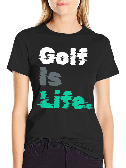 Golf is Life Graphic Tee - Black Cotton T-Shirt
