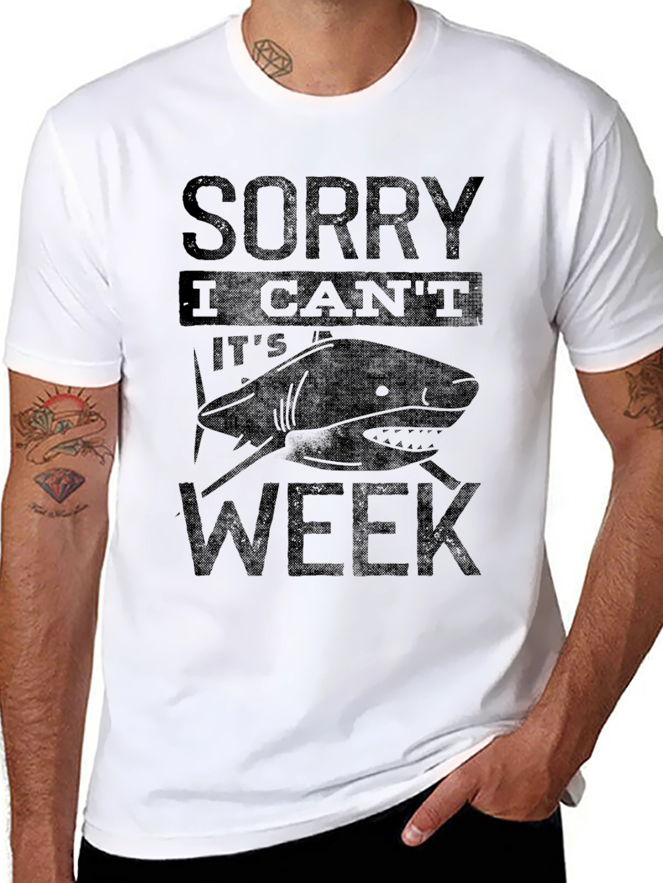 Shark Week Graphic T-Shirt - Sorry I Cant