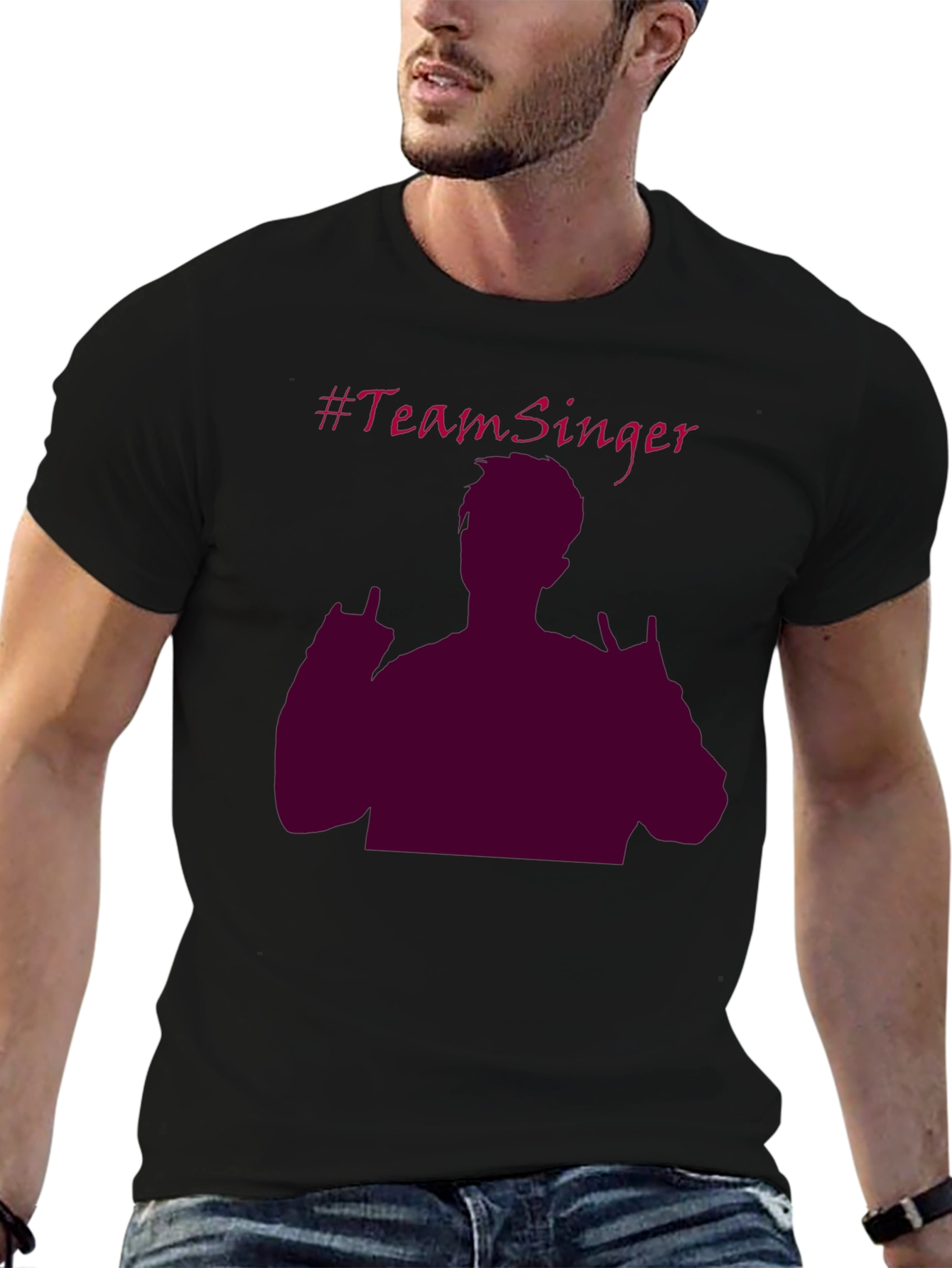 Team Singer Graphic T-Shirt - Black Crew Neck