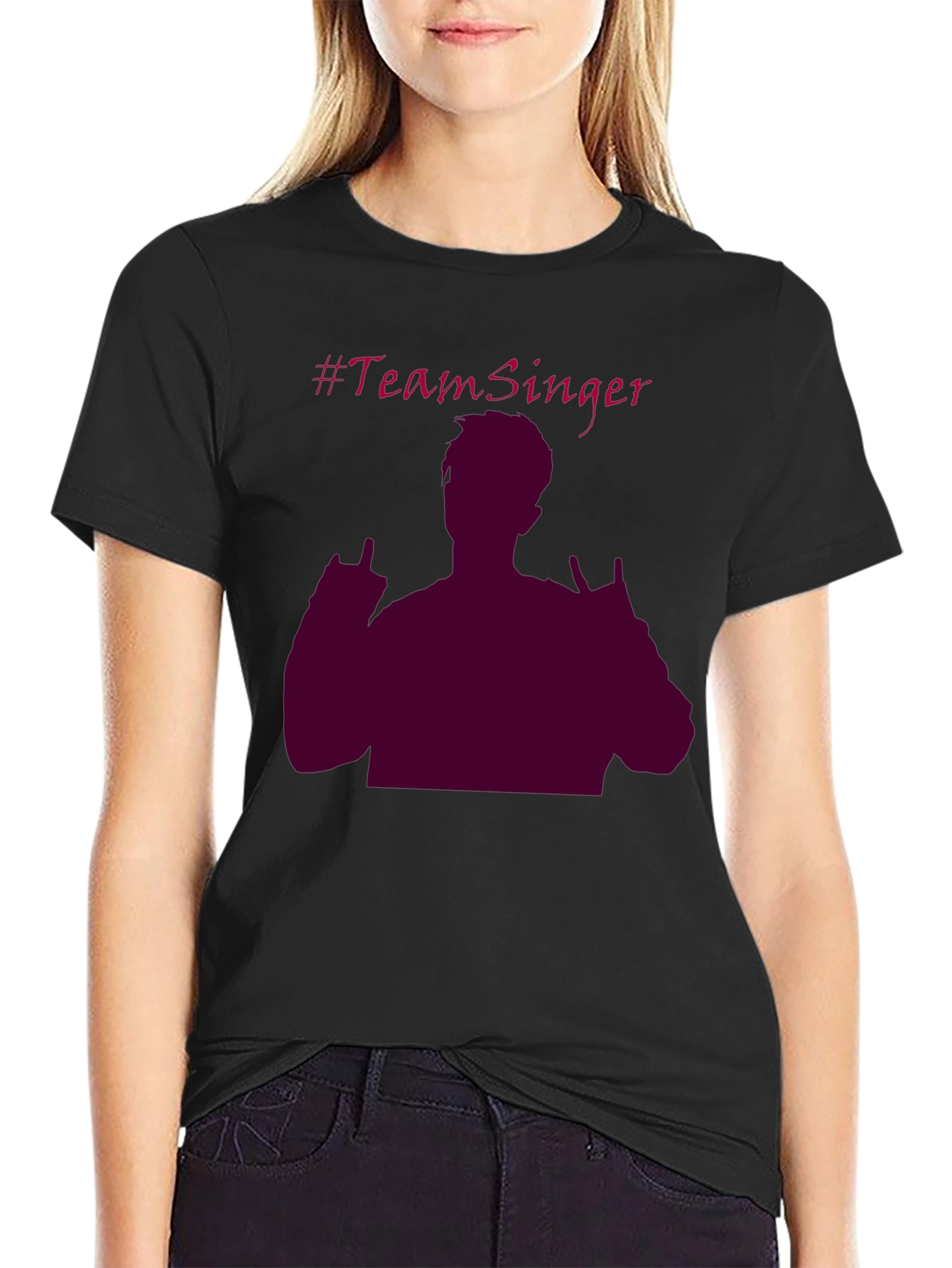 Team Singer Graphic T-Shirt - Black Crew Neck