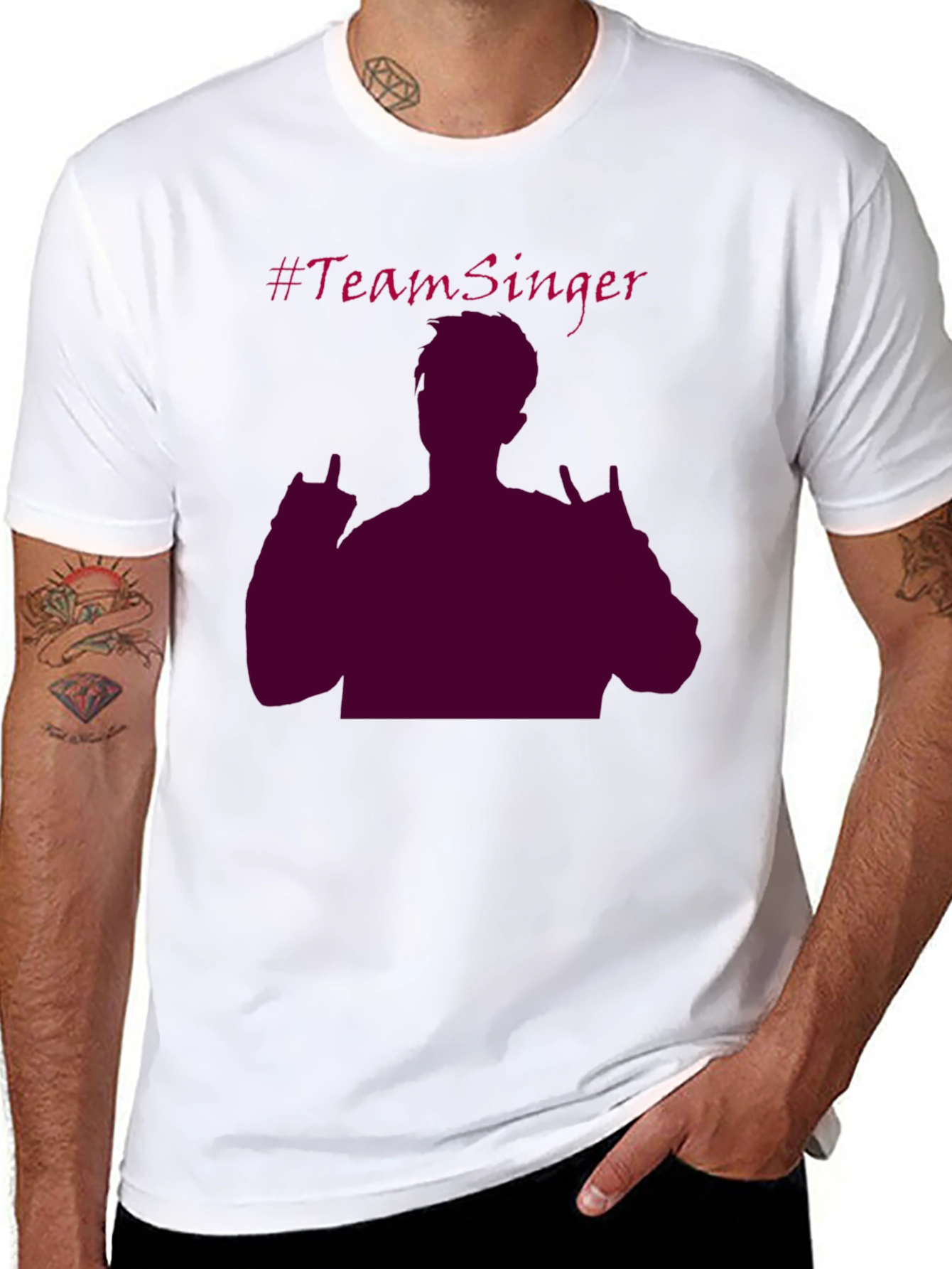 Team Singer Graphic T-Shirt - Black Crew Neck