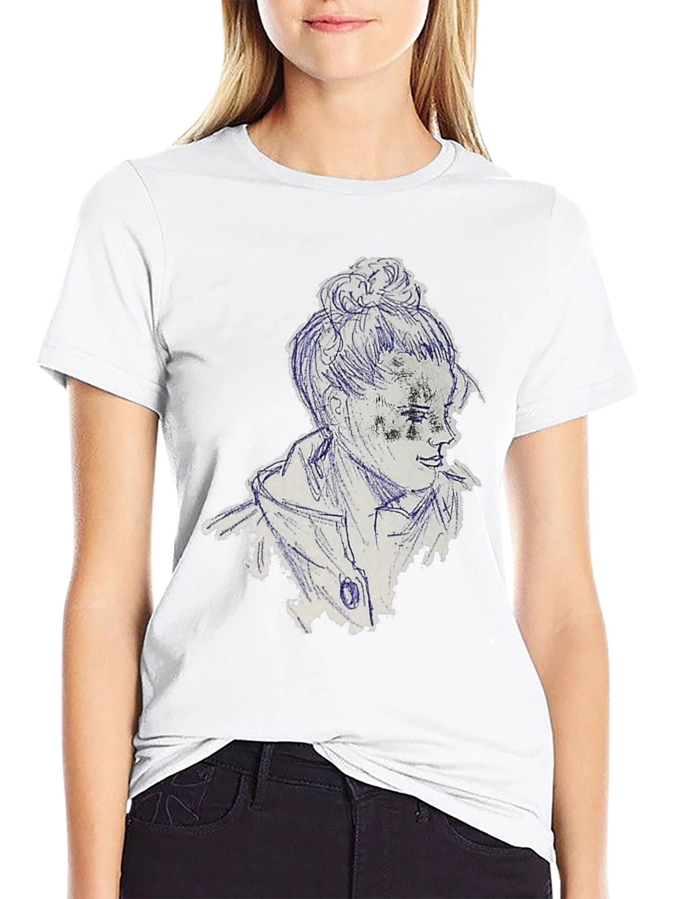 Edgy Graphic Tee: Black Crew Neck T-Shirt