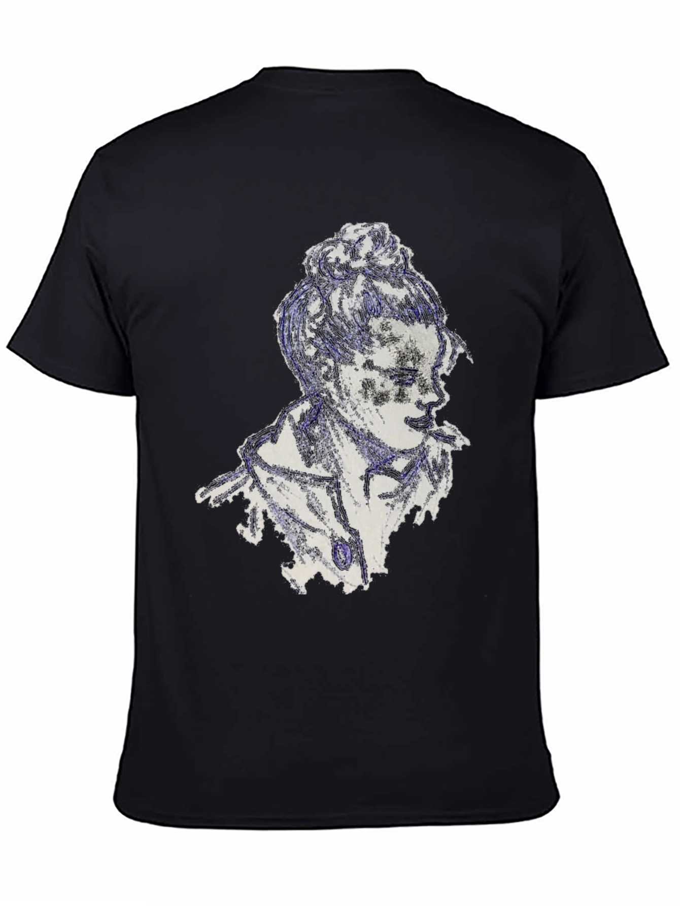 Edgy Graphic Tee: Black Crew Neck T-Shirt