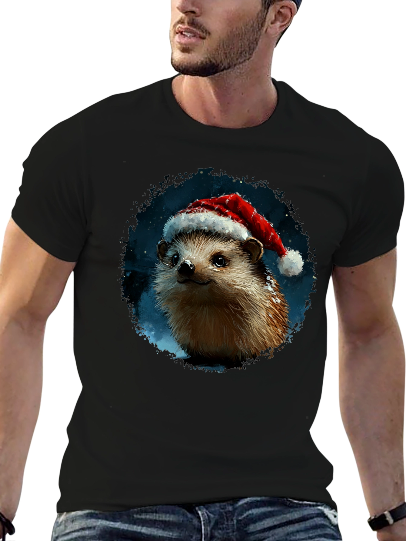 Festive Hedgehog T-Shirt - Holiday Cheer