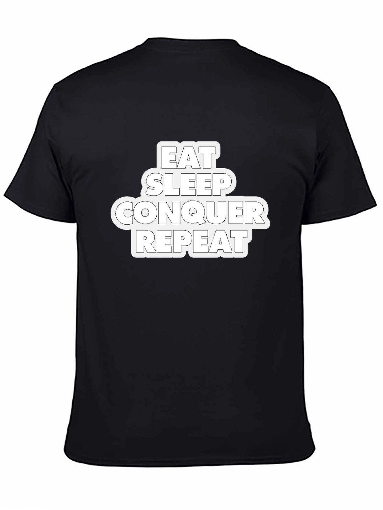 Eat Sleep Conquer Repeat Black Graphic Tee