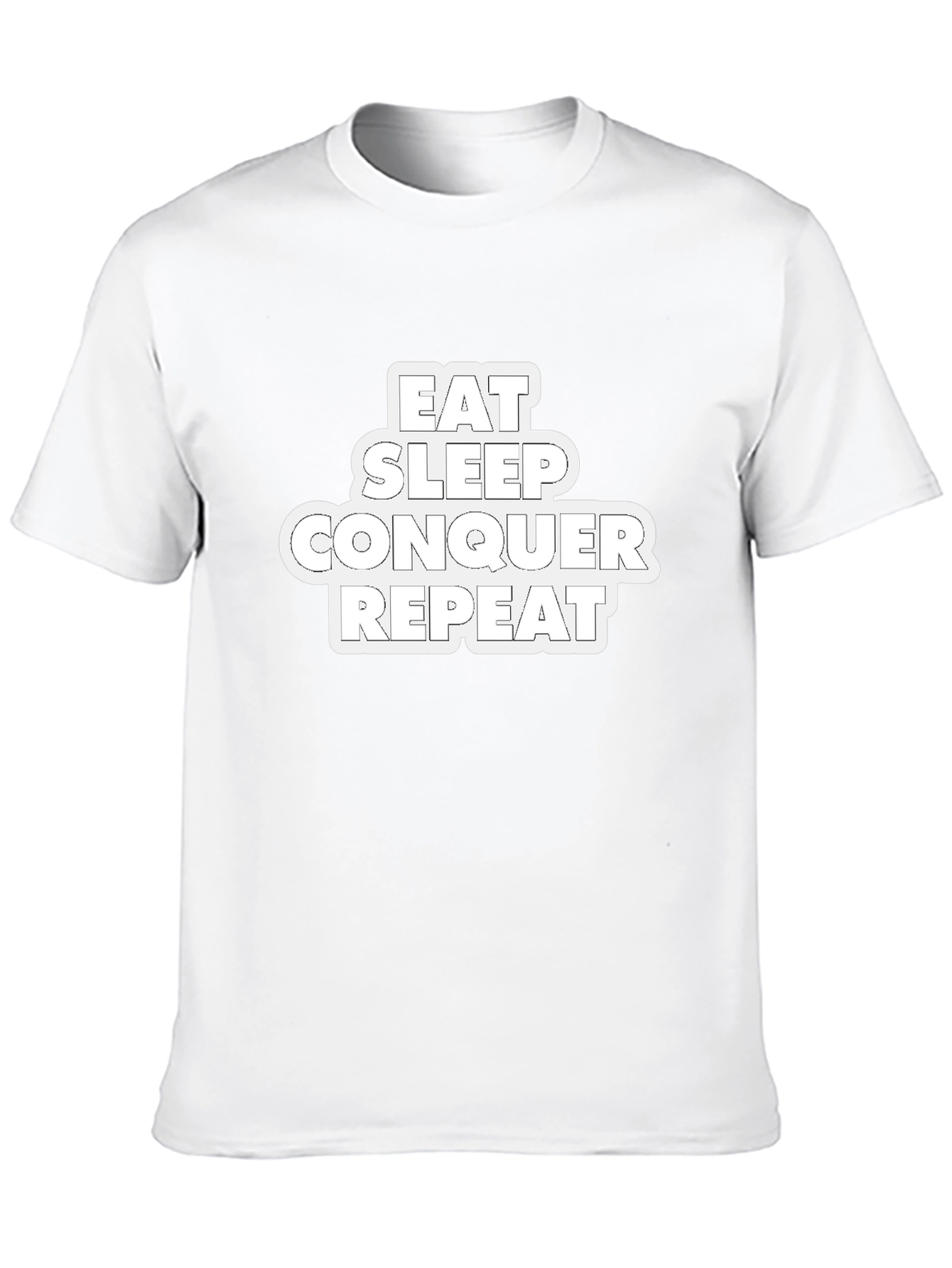 Eat Sleep Conquer Repeat Black Graphic Tee